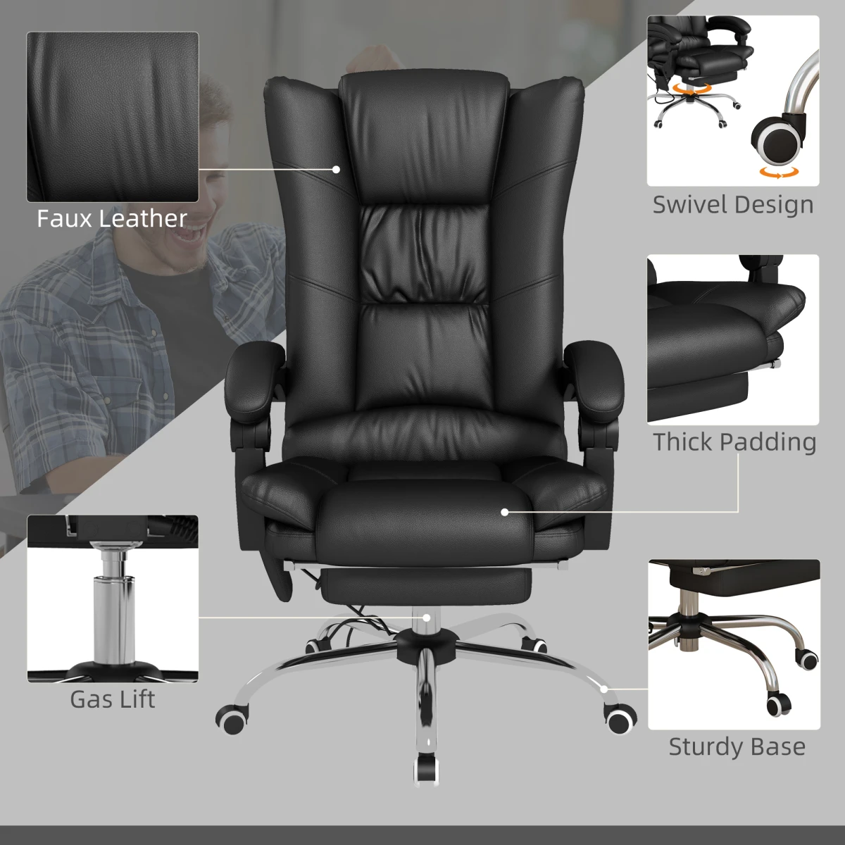 Vinsetto Vinsetto Massage Office Chair Heat For Home Use - Office Chair