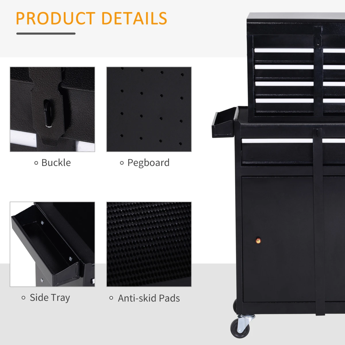 Durhand 4 Drawer Rolling Tool Cabinet With Lock by DURHAND