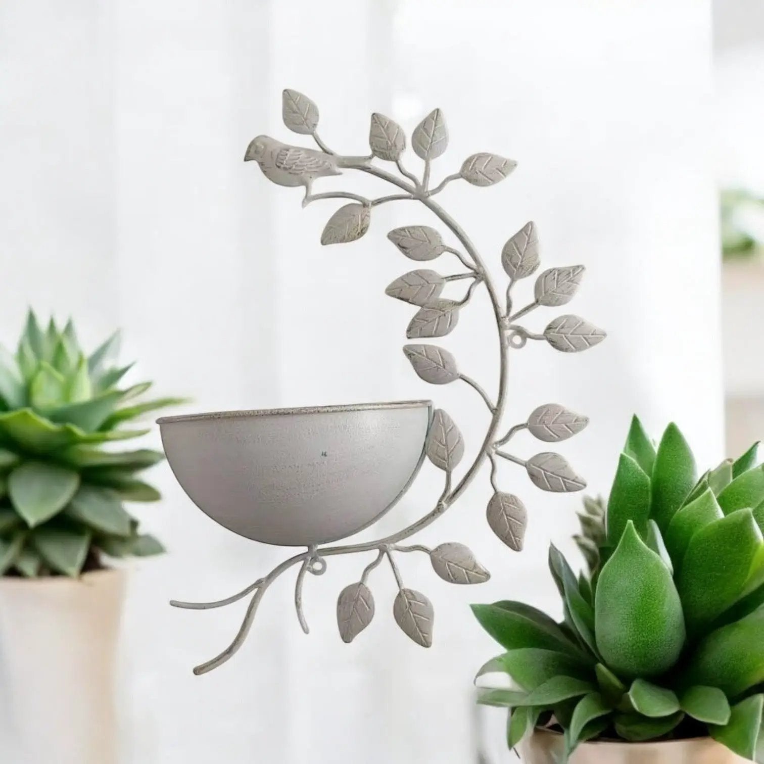 MSL 42CM CREAM METAL GARDEN PLANTER - Planters