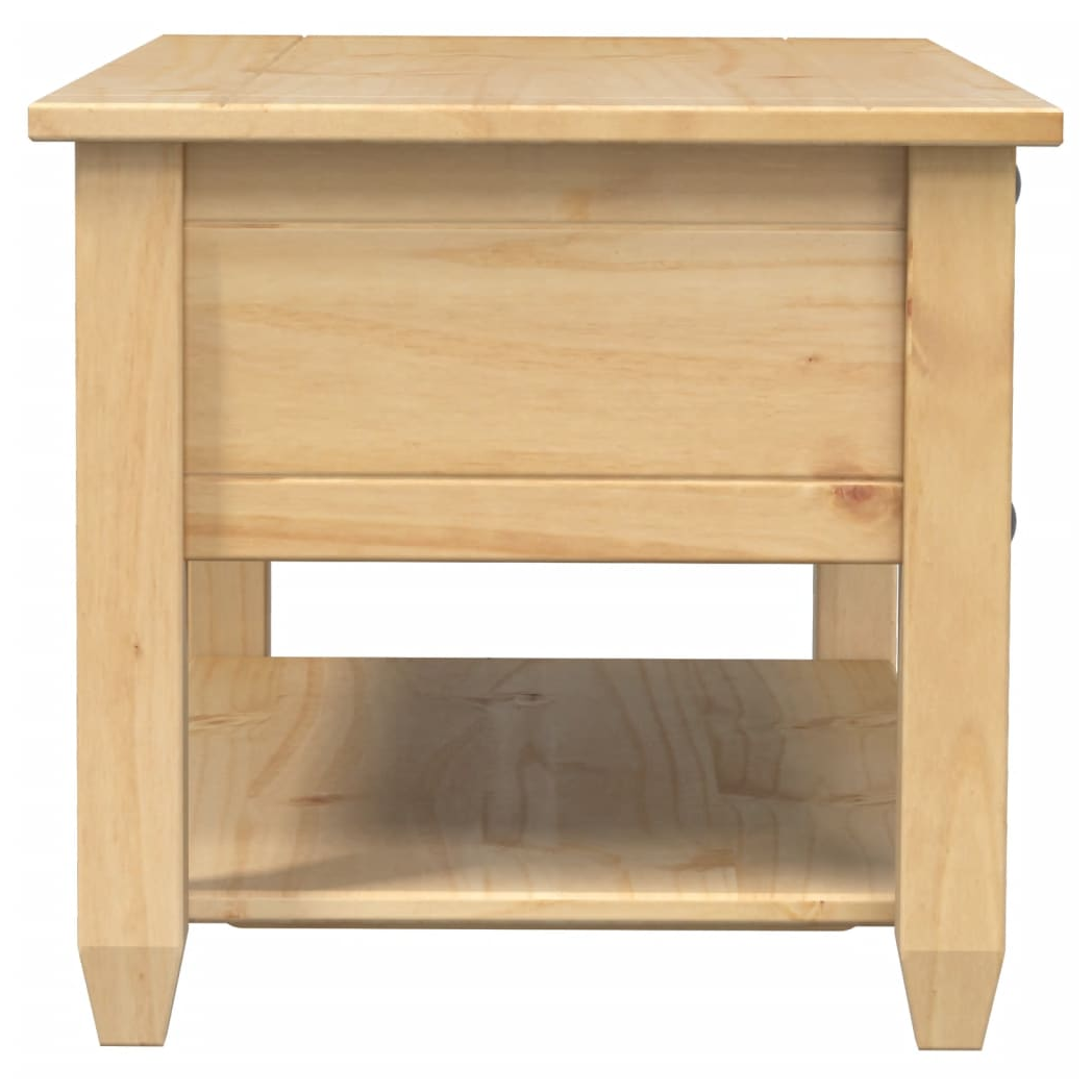 VidaXL Solid Pine Coffee Table With Drawers 100x48x45 Cm Rustic Living Room Storage by vidaXL