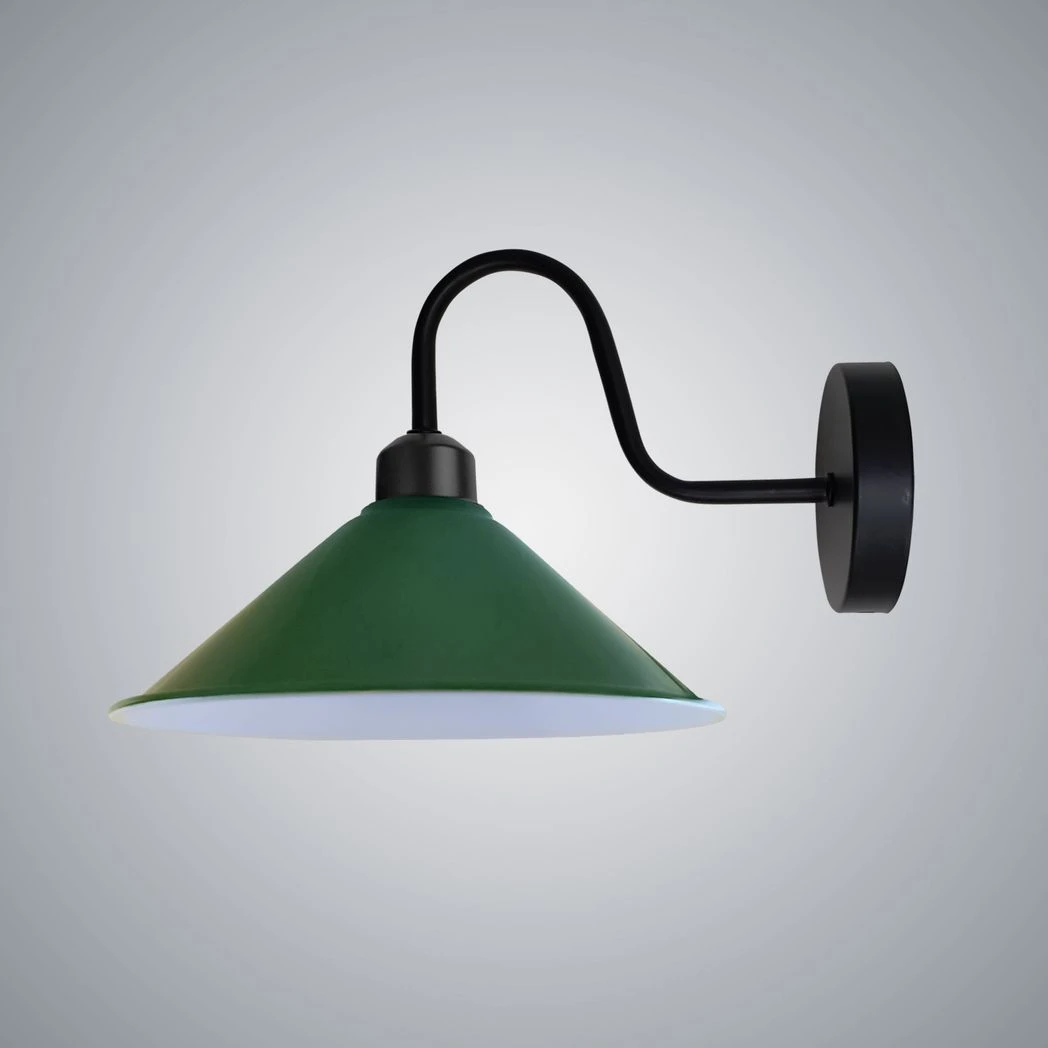 Eco Wall Light Fixture E27 Cone Shade Swan Neck For Home by Un-branded