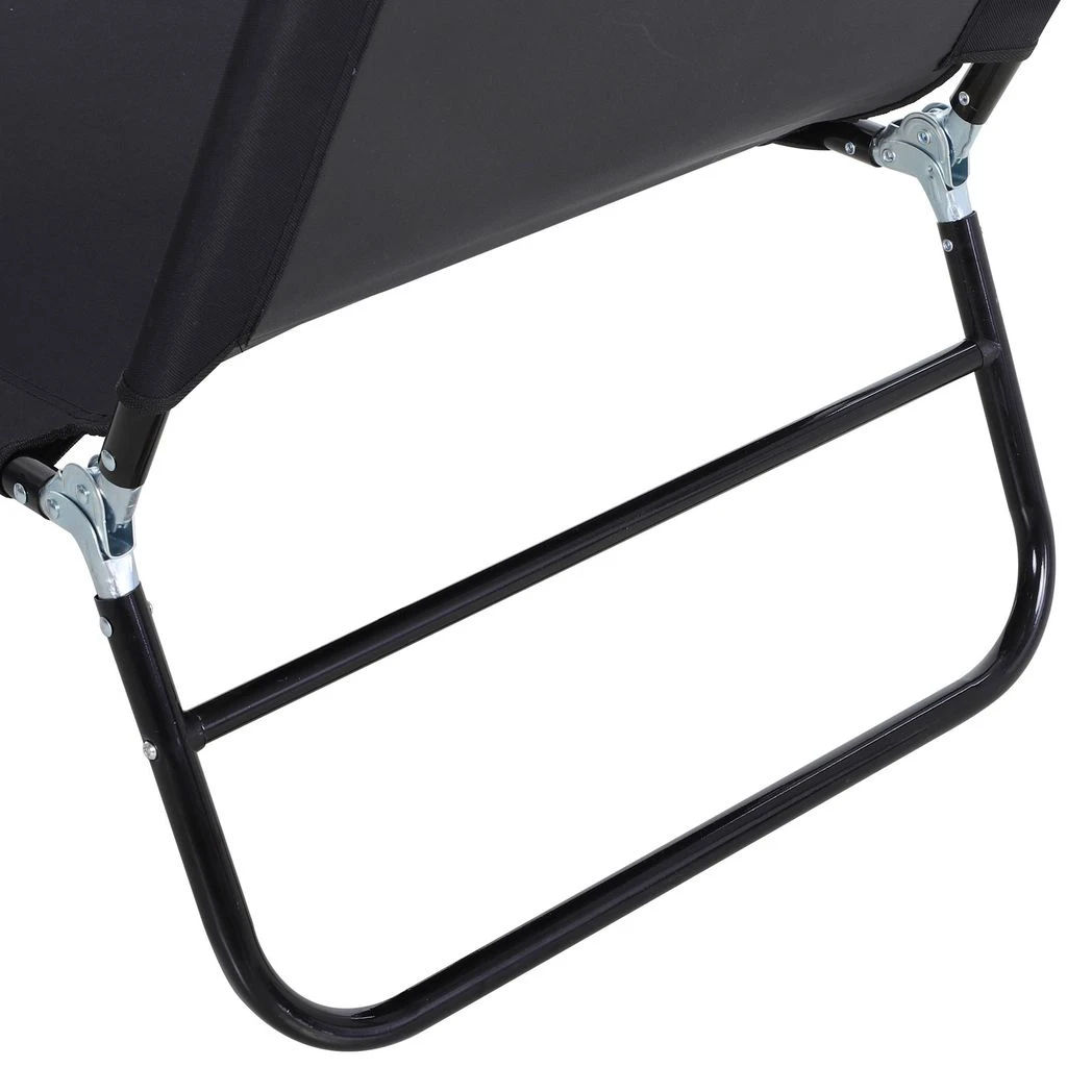 Portable Folding Sun Lounger 4-Position Adjustable Backrest Relaxer Recliner by Outsunny