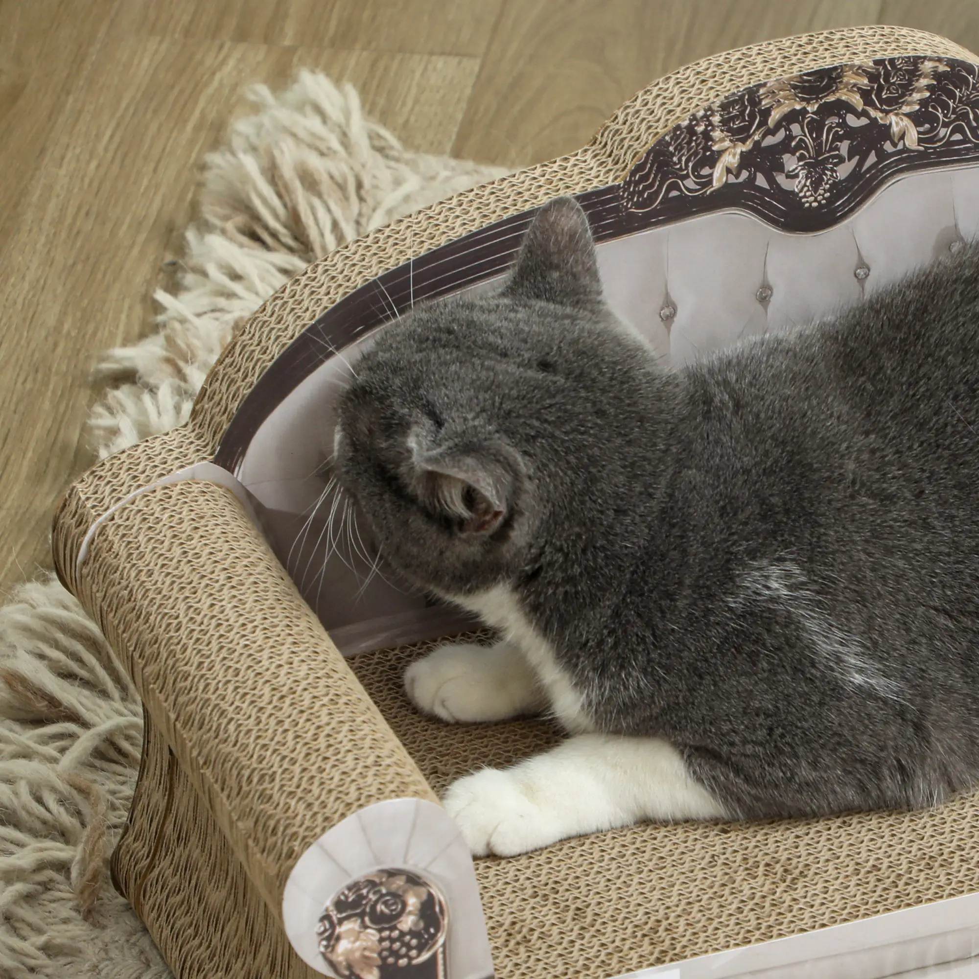 PawHut PawHut Cat Scratching Board with Organic Catnip for Indoor Cats, Brown - Cat Beds