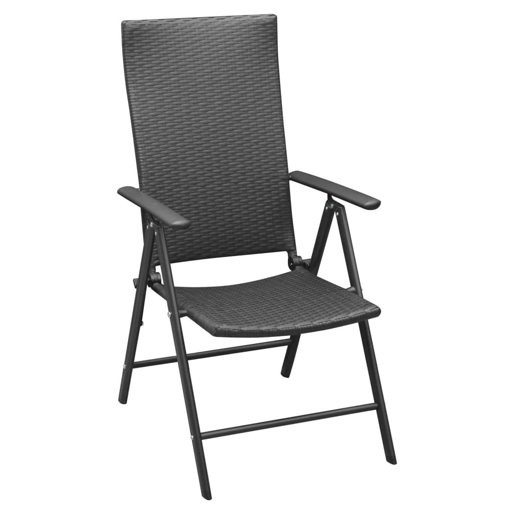 VidaXL Garden Dining Set 3Pc Black Brown Weatherproof Patio by vidaXL