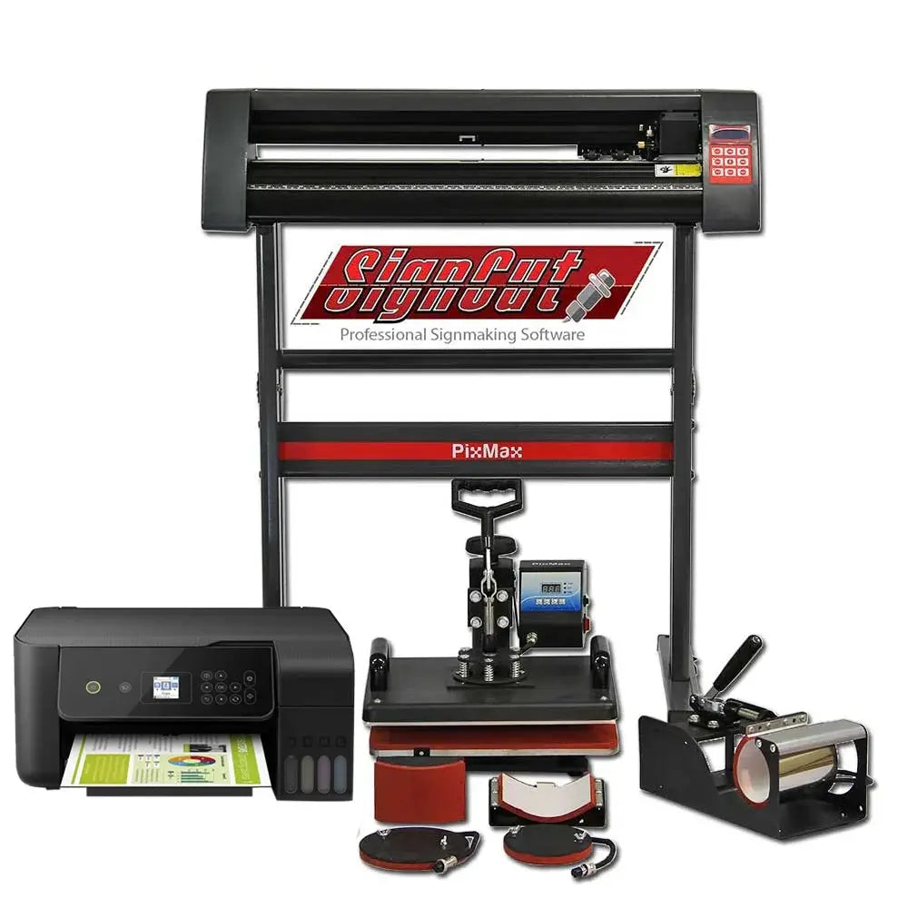 Monster Shop PixMax Da Vinci Bundle 5 in 1 Heat Press, Vinyl Cutter, CIS Printer -