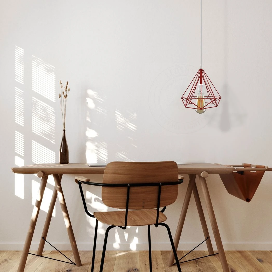 LEDSONE Vintage Pendant Light 8In Geometric Cage Loft - Ceiling Lights
