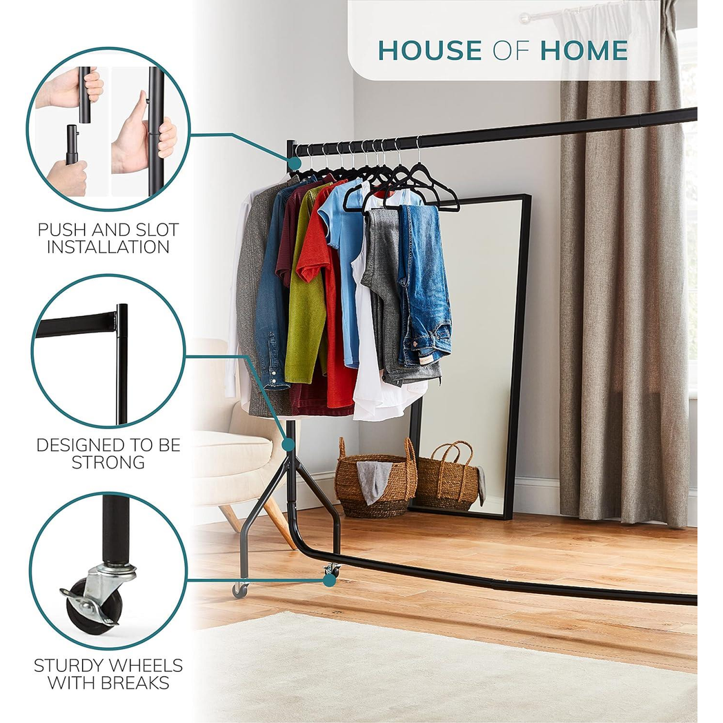 Superior Heavy Duty Clothes Rail 5ft x 5ft Pop Clip Home Use by Direct Online Houseware