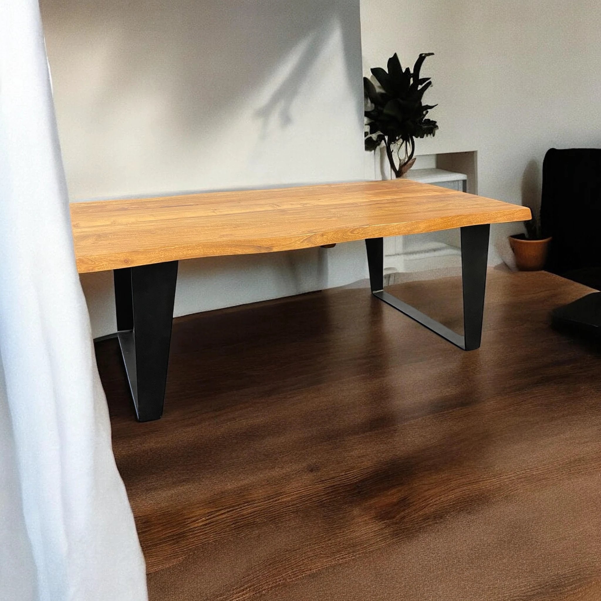 Premium Solid Wood Coffee Table 115cm Sturdy Wipe Clean Living Room Decor Accent For Home by MSL