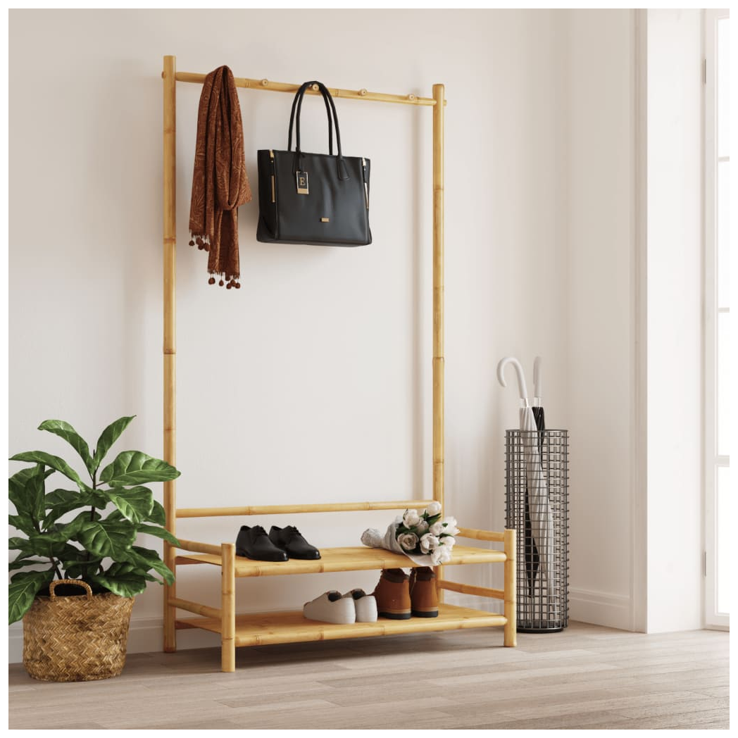 VidaXL Clothes Rack With Shelves 103x40x183 cm Bamboo Durable Construction For Home Organization by vidaXL