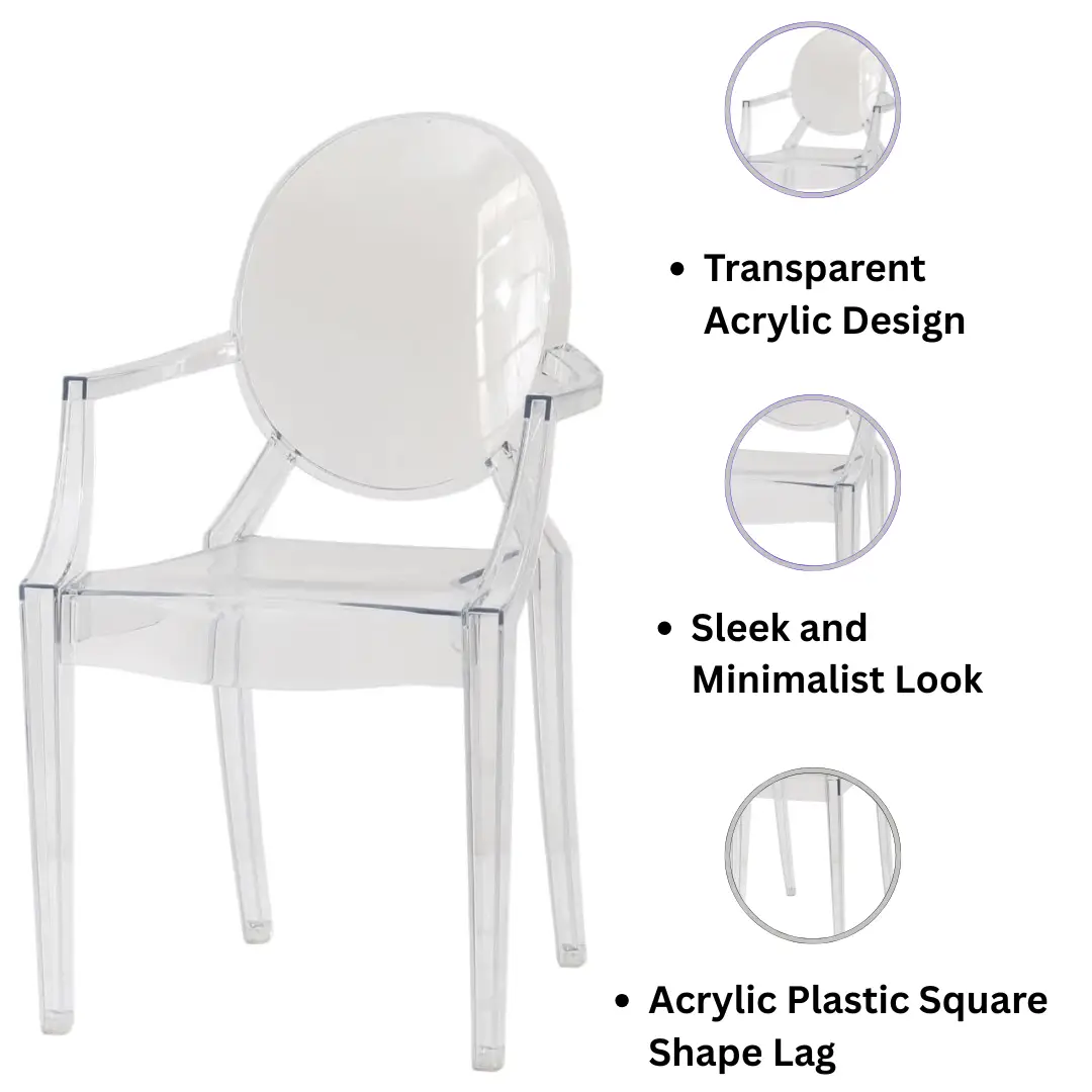 MSL GHOST CLEAR PLASTIC CHAIR ARMCHAIR - Dining Chairs