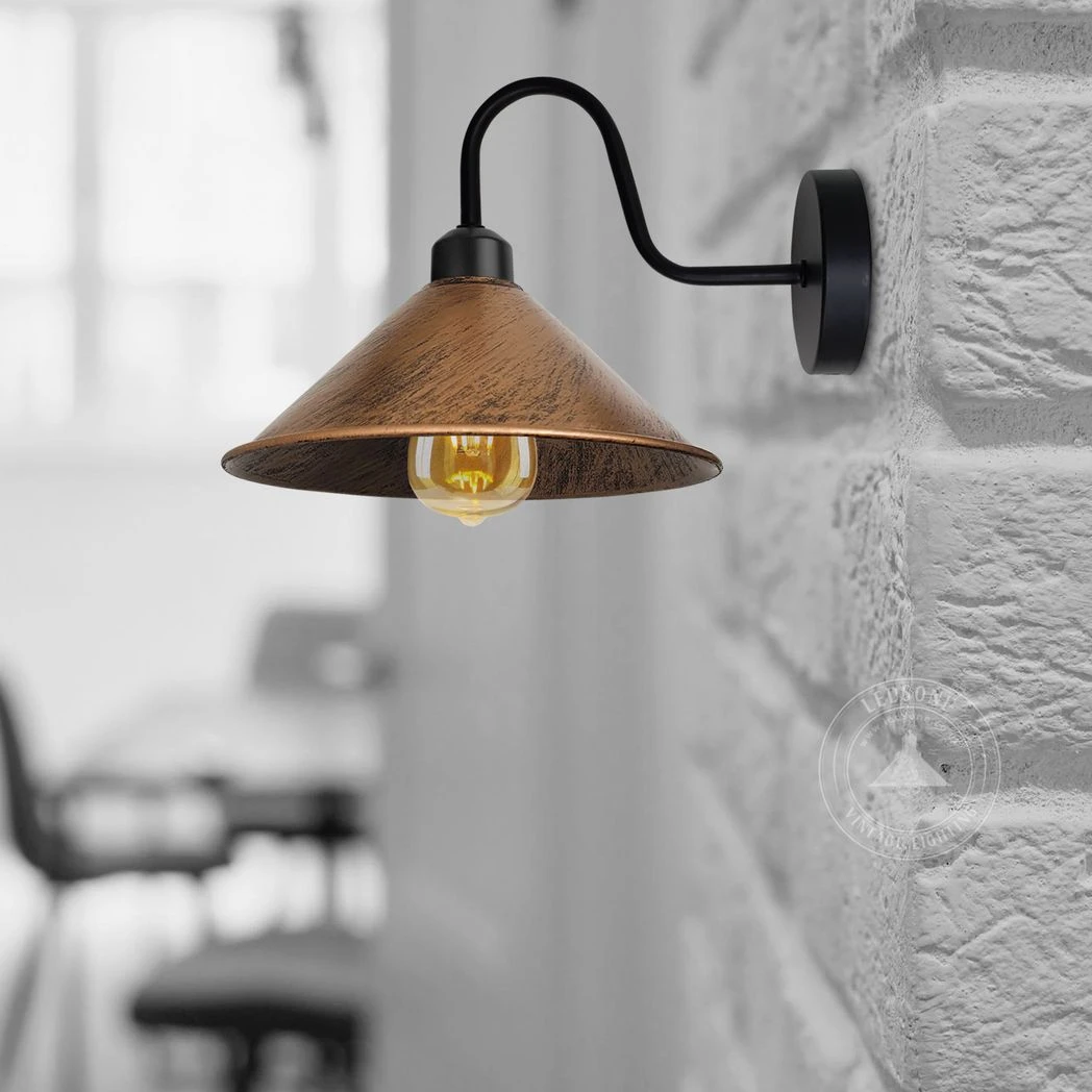 Un-branded Brushed Copper Wall Light Fixture Cone Shade E27 Hallway - Wall Lights
