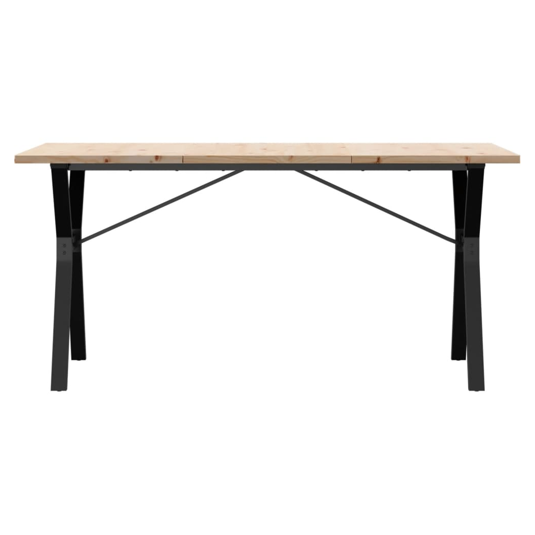 vidaXL Dining Table Y-Frame 160x80 Pine Iron Home by vidaXL