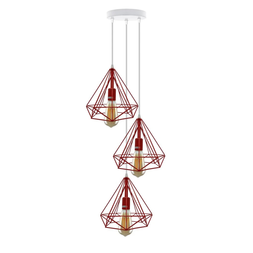 Vintage 3-Head Geometric Pendant Loft Light by LEDSONE