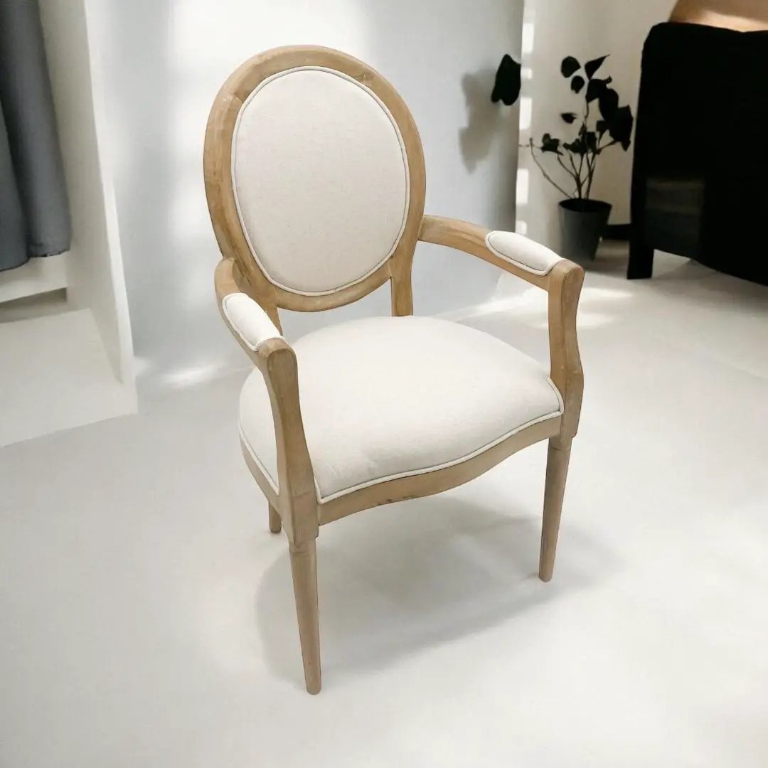 MSL 94CM LINEN FABRIC LOUIS CHAIR - Dining Chairs