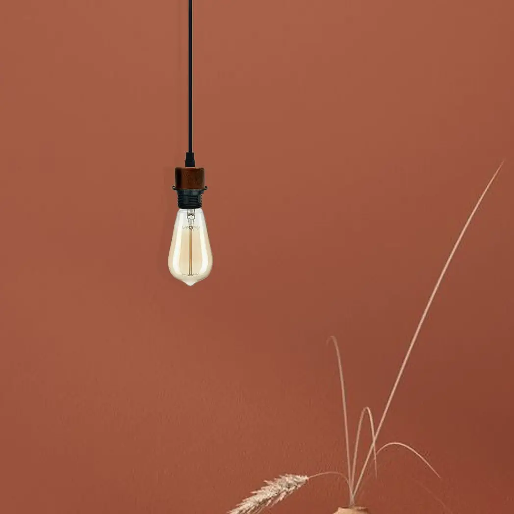 LEDSONE Industrial Rustic Red Pendant Light Fitting, Lampshade Addable E27 Lamp Holder UK Holder Fitting Set With PVC Cable. - Pendant Lights