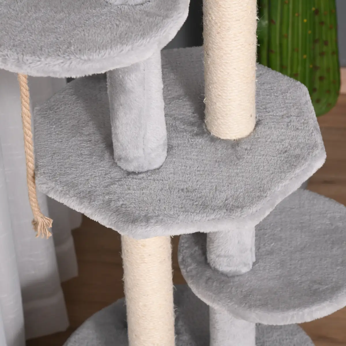Pawhut Cat Tree Multi-level Kitten Tower w/ Scratching Post Condo Plush Perches - Cat Tree