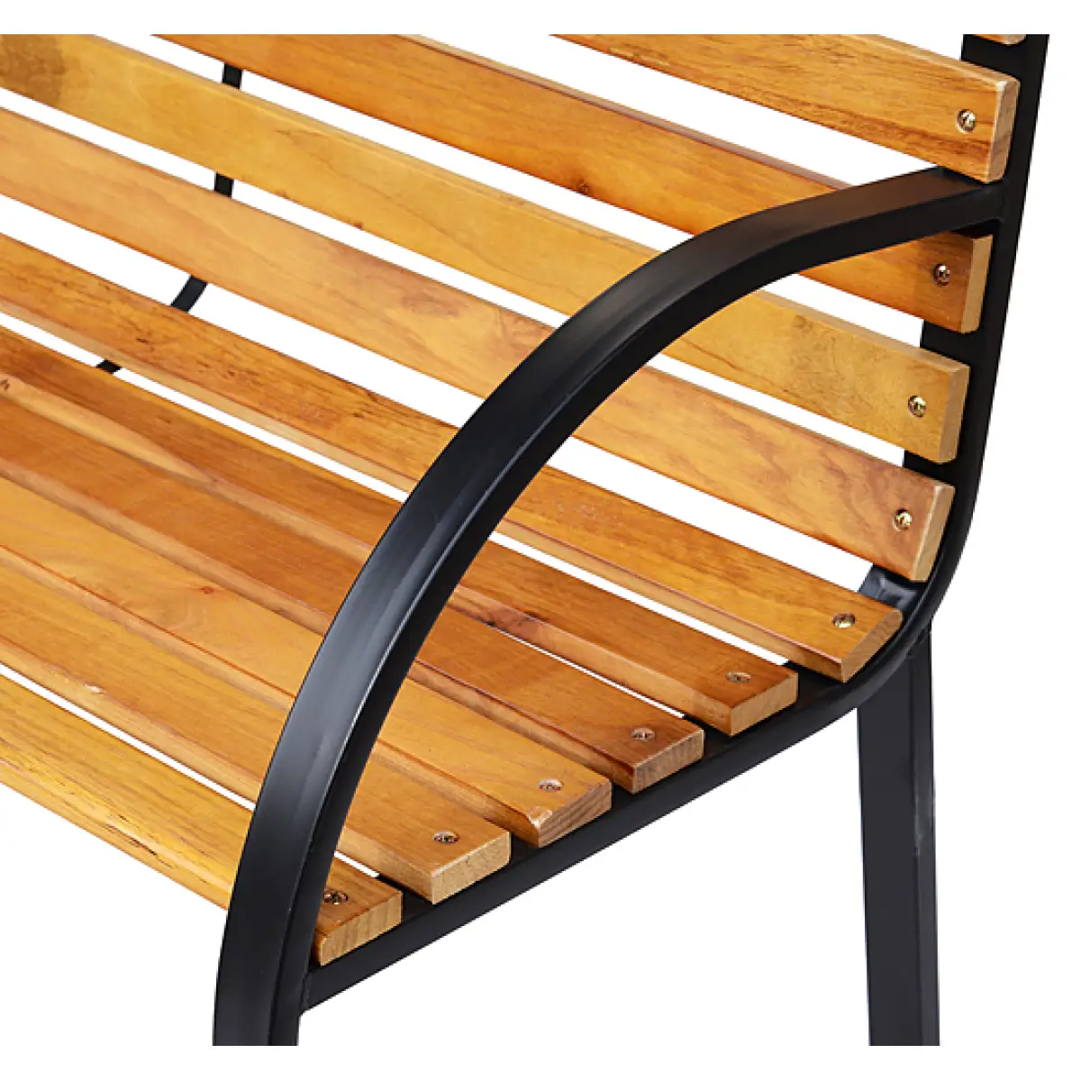Outsunny Garden Bench, 122Lx60Wx80H cm-Steel/Wood - Garden Chairs