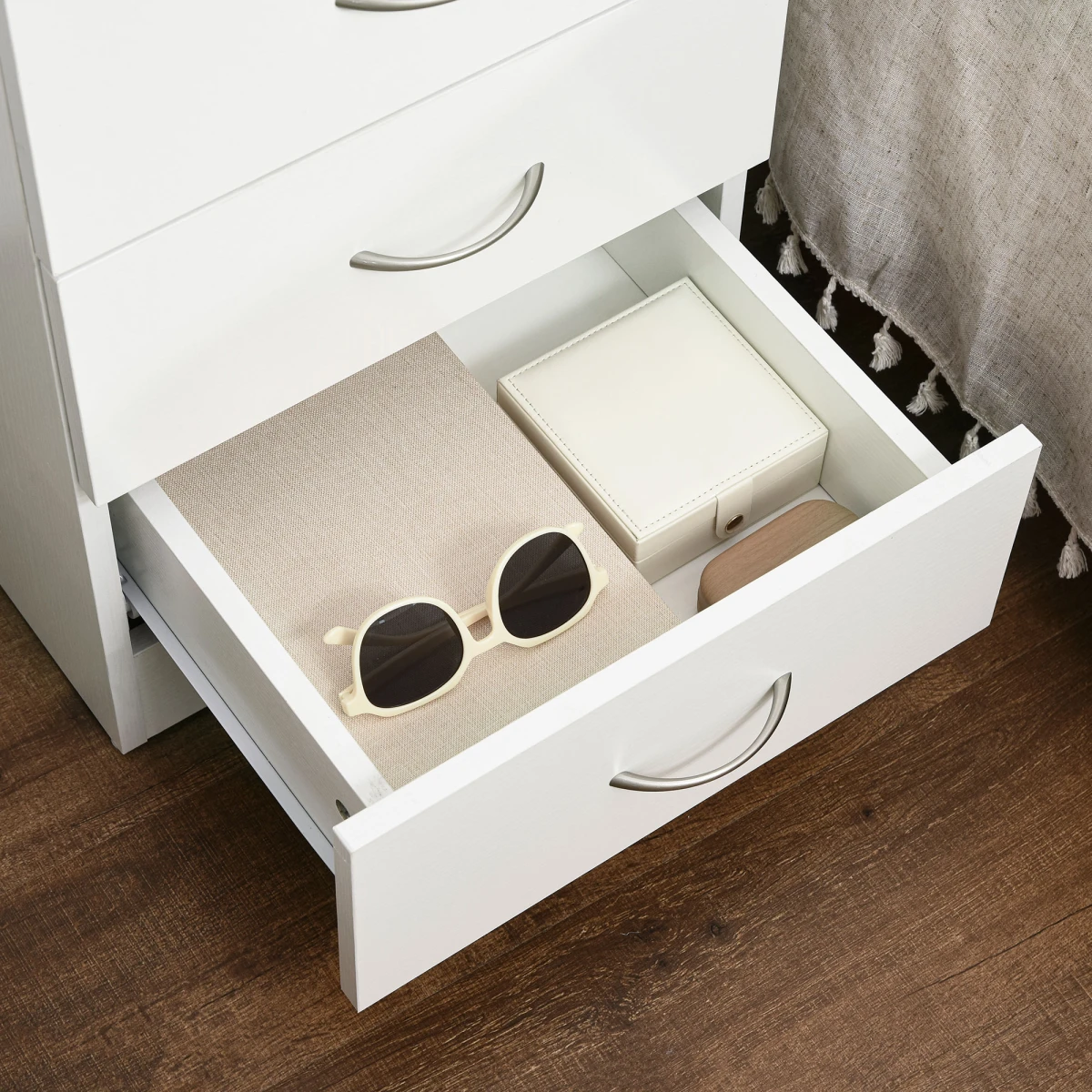 HOMCOM Bedside Cabinet 40x30x60 Cm White 3 Drawer Nightstand With Smooth Glides by HOMCOM