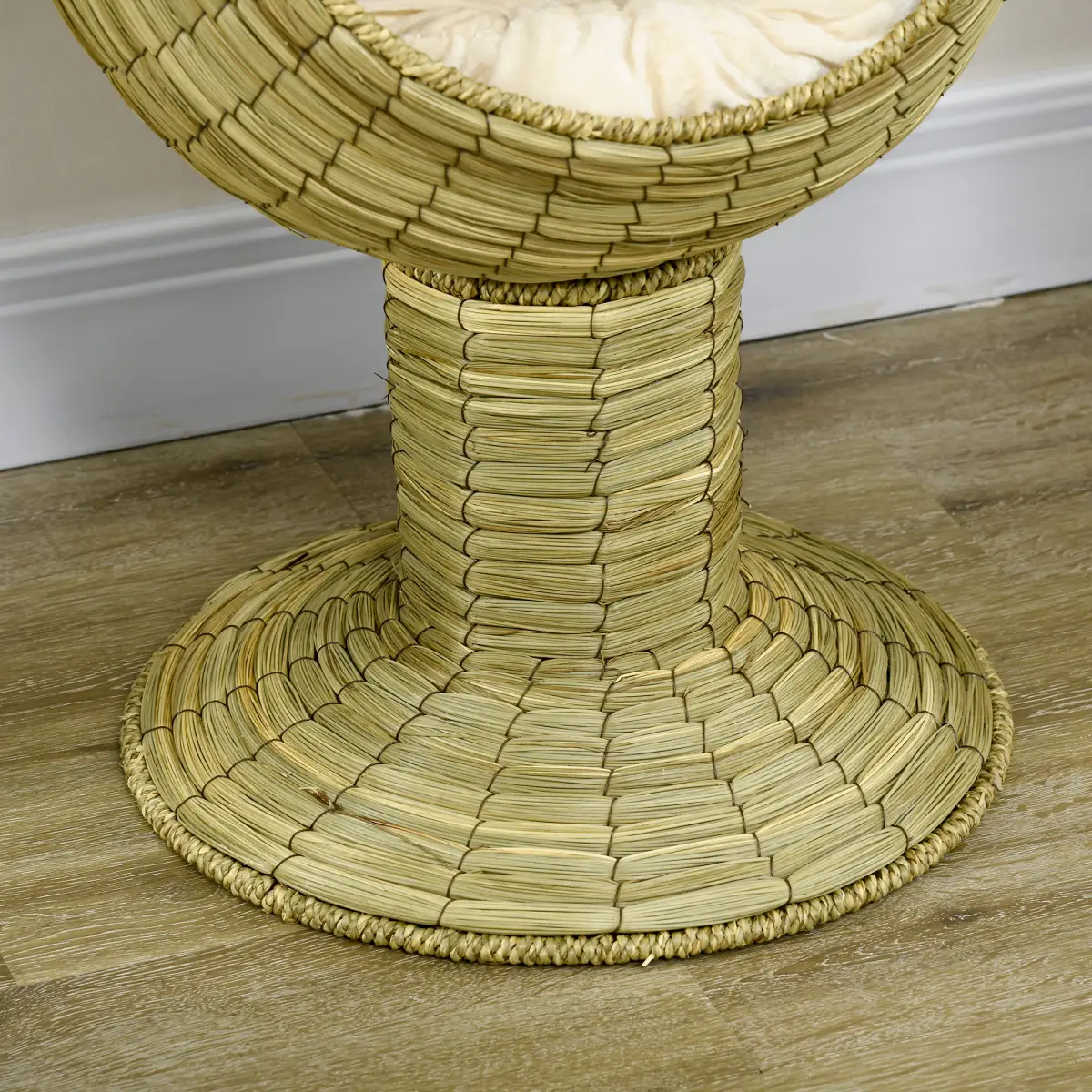 PawHut PawHut Raised Cat House, Natural Mat Grass Cat Bed w/ Stand Cushion, 41x 69 cm - Cat House