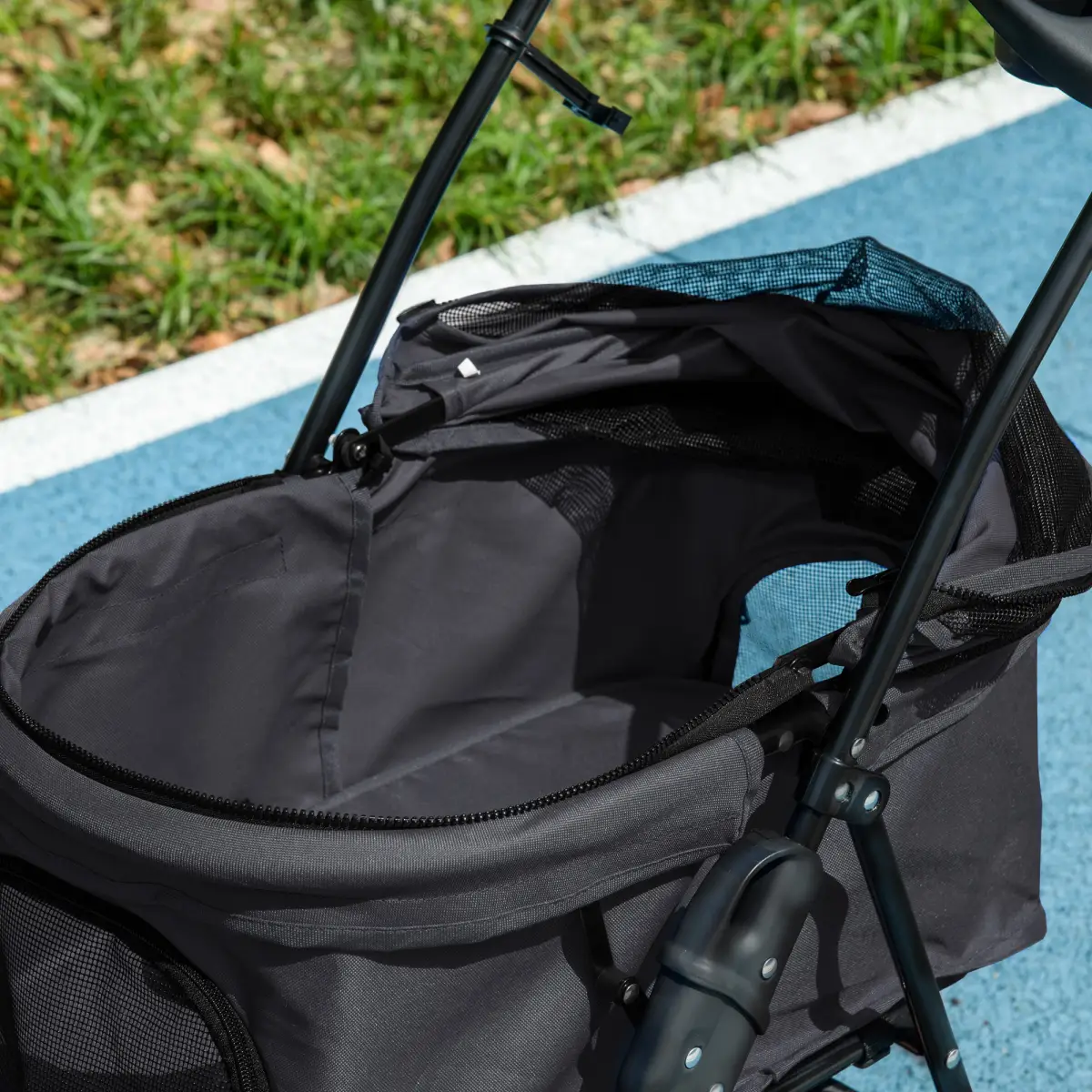 PawHut PawHut Pet Stroller Foldable Travel Carriage w/ Brake Basket Canopy, Black - Pet Carrier
