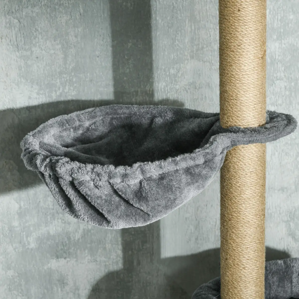 PawHut 6-Tier Floor to Ceiling Cat Tree with Scratching Post, Bed, Hammock, Grey - Cat Tree