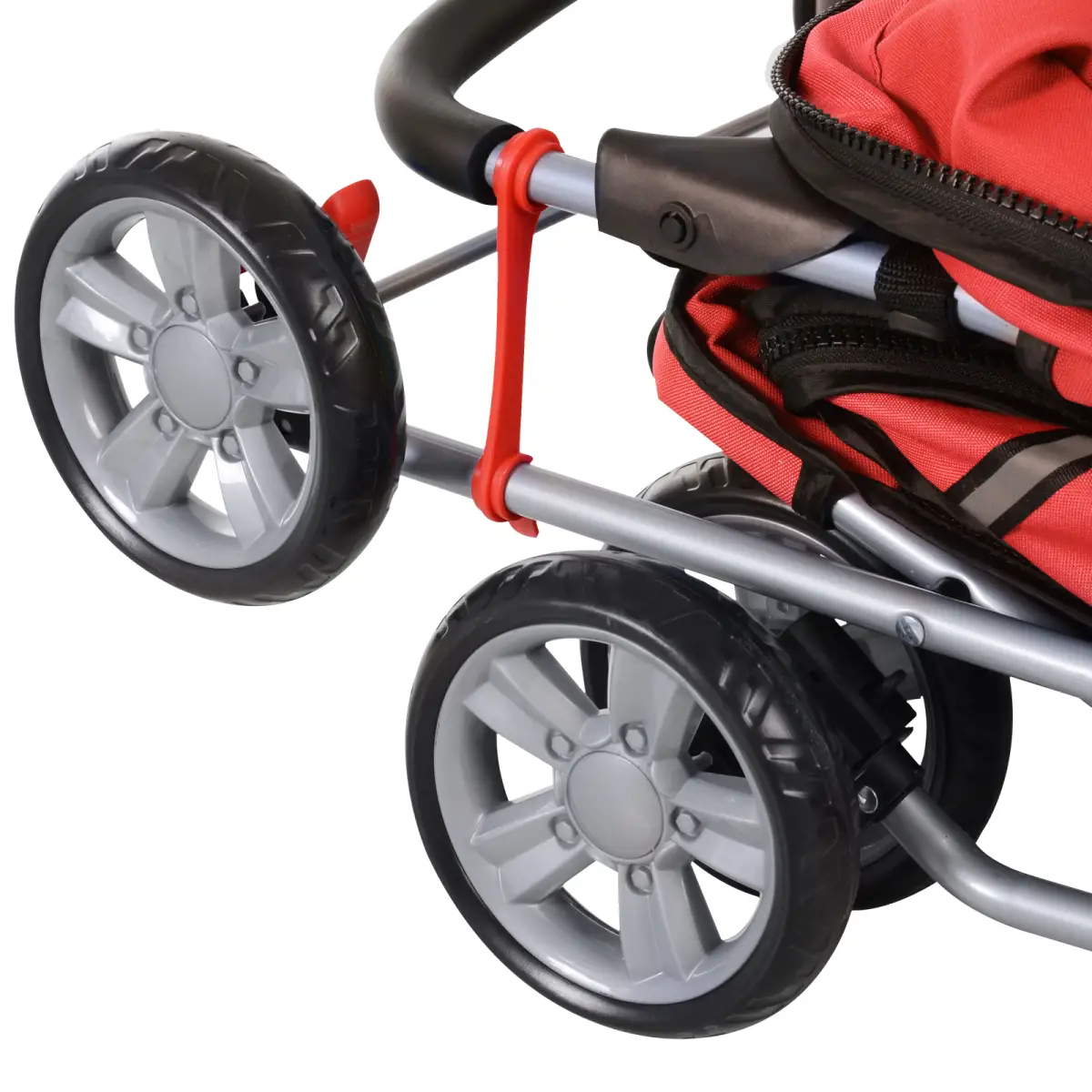 Unbranded Pet Stroller Carrier Foldable Deluxe Jogger Travel Dog Cat 4 Wheels Pawhut - Pet Carrier