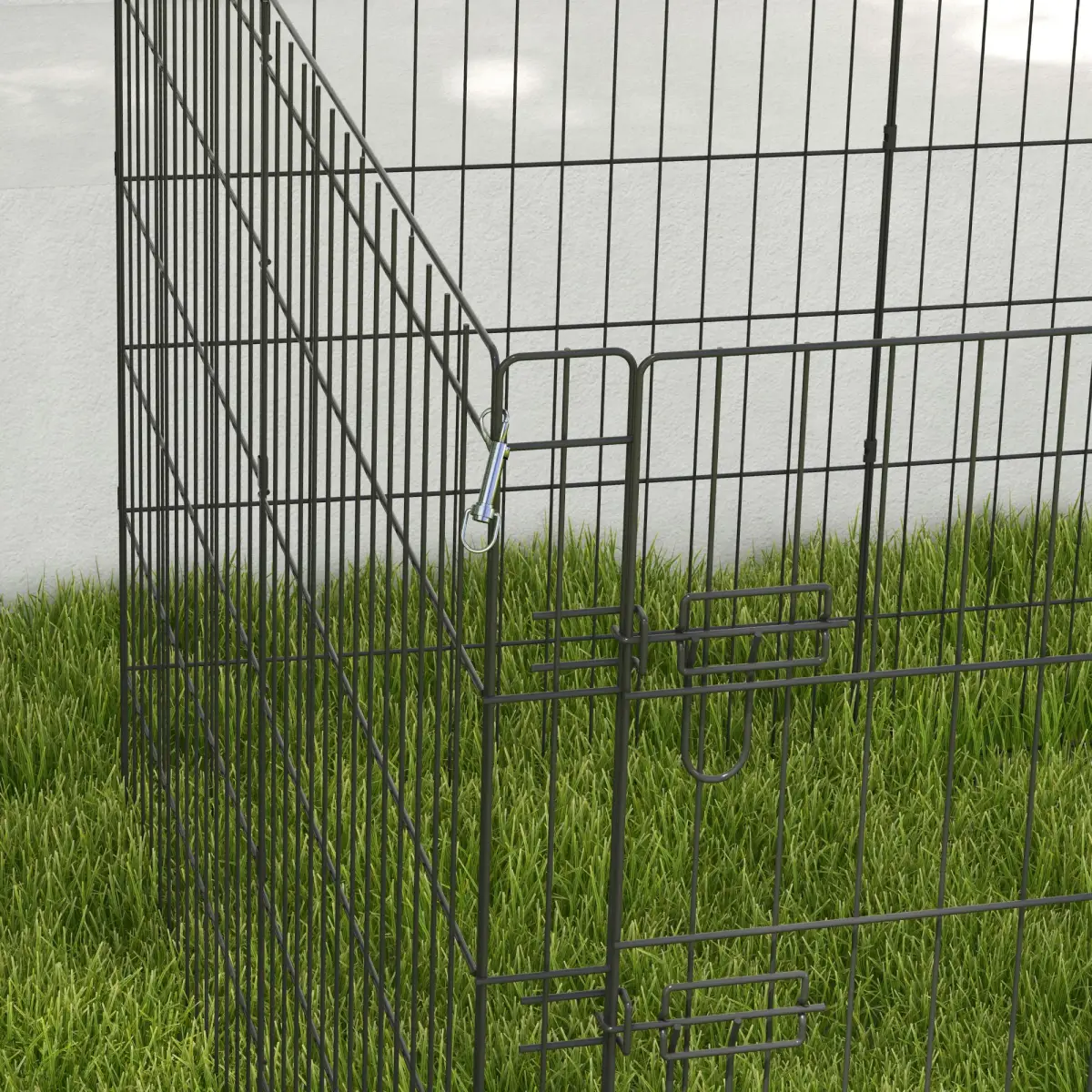 PawHut PawHut 8-Panel DIY Dog Pen with Door for Indoor/Outdoor Use, 91cm High - Pet Playpen