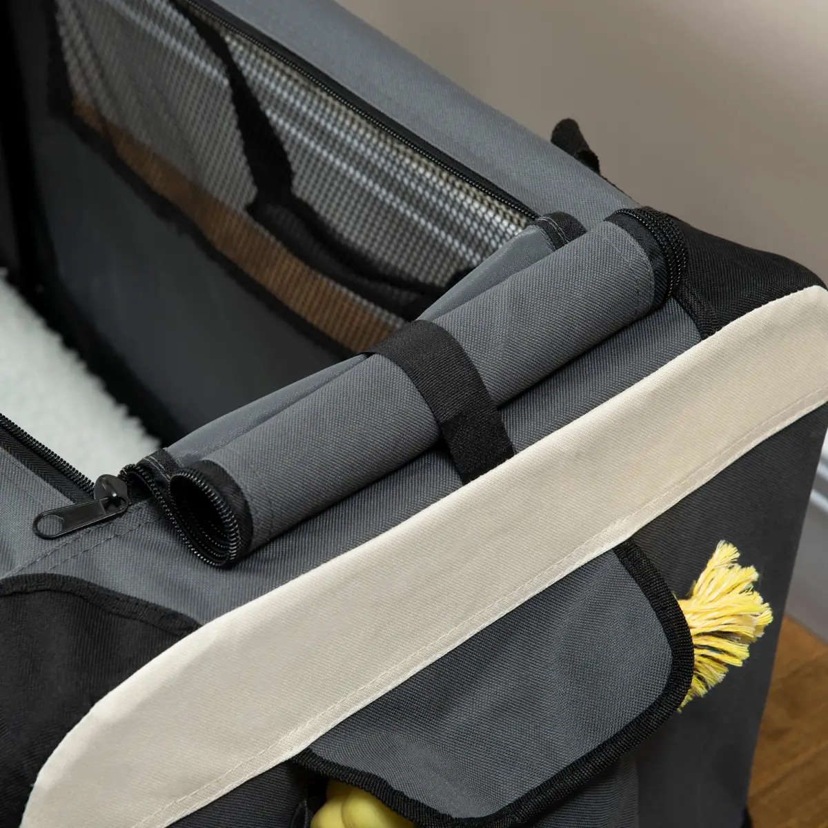 Unbranded 60cm Foldable Pet Carrier w/ Cushion, for Mini Dogs and Cats - Grey Pawhut - Pet Carrier
