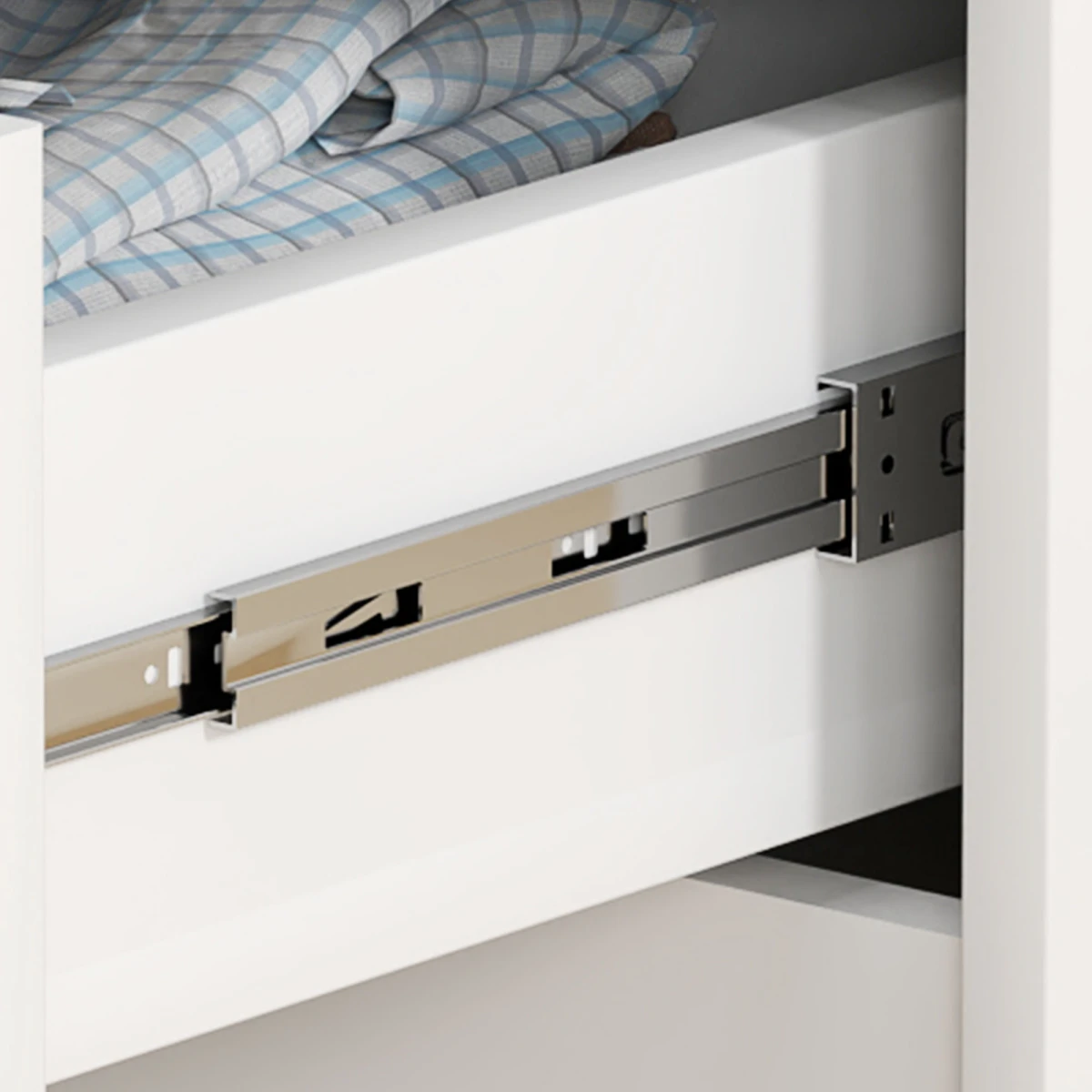 HOMCOM 4 Drawer Chest 60x40x85cm High Gloss Drawer Panels Hidden Curved Handles for Bedroom Storage by HOMCOM