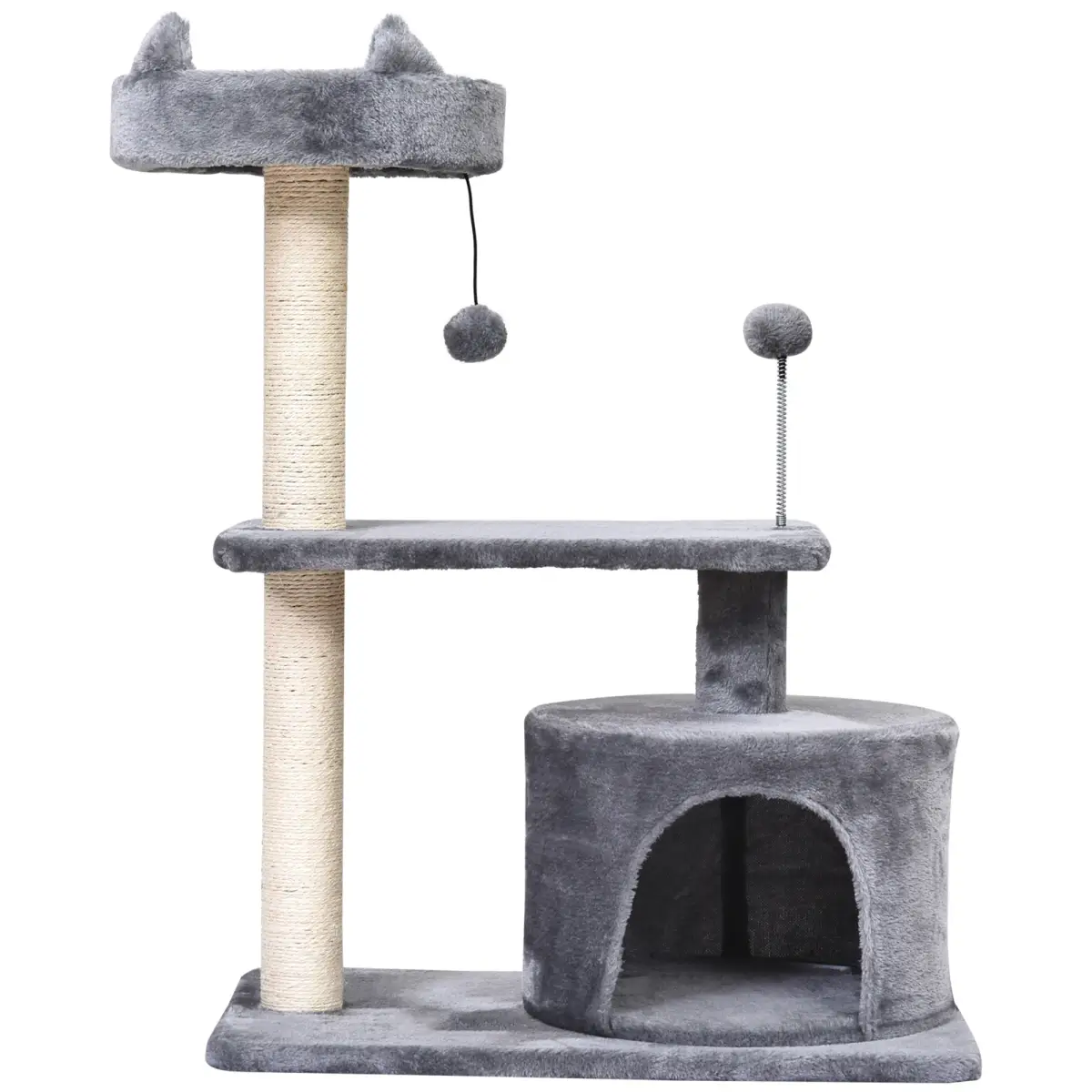 Pawhut 81cm Cat Tree Scratching Post Tower for Kitten Large Cats Activity Centre House - Cat Tree