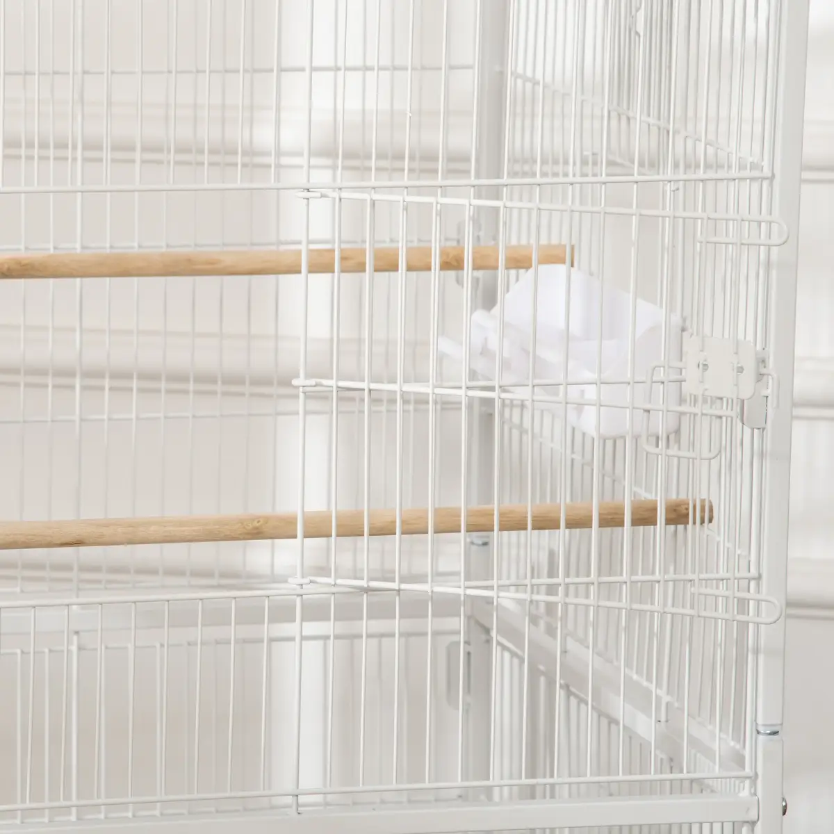 Pawhut Large Bird Cage Budgie Cage for Finch Canaries Parrot with Stand White - Pet Cage