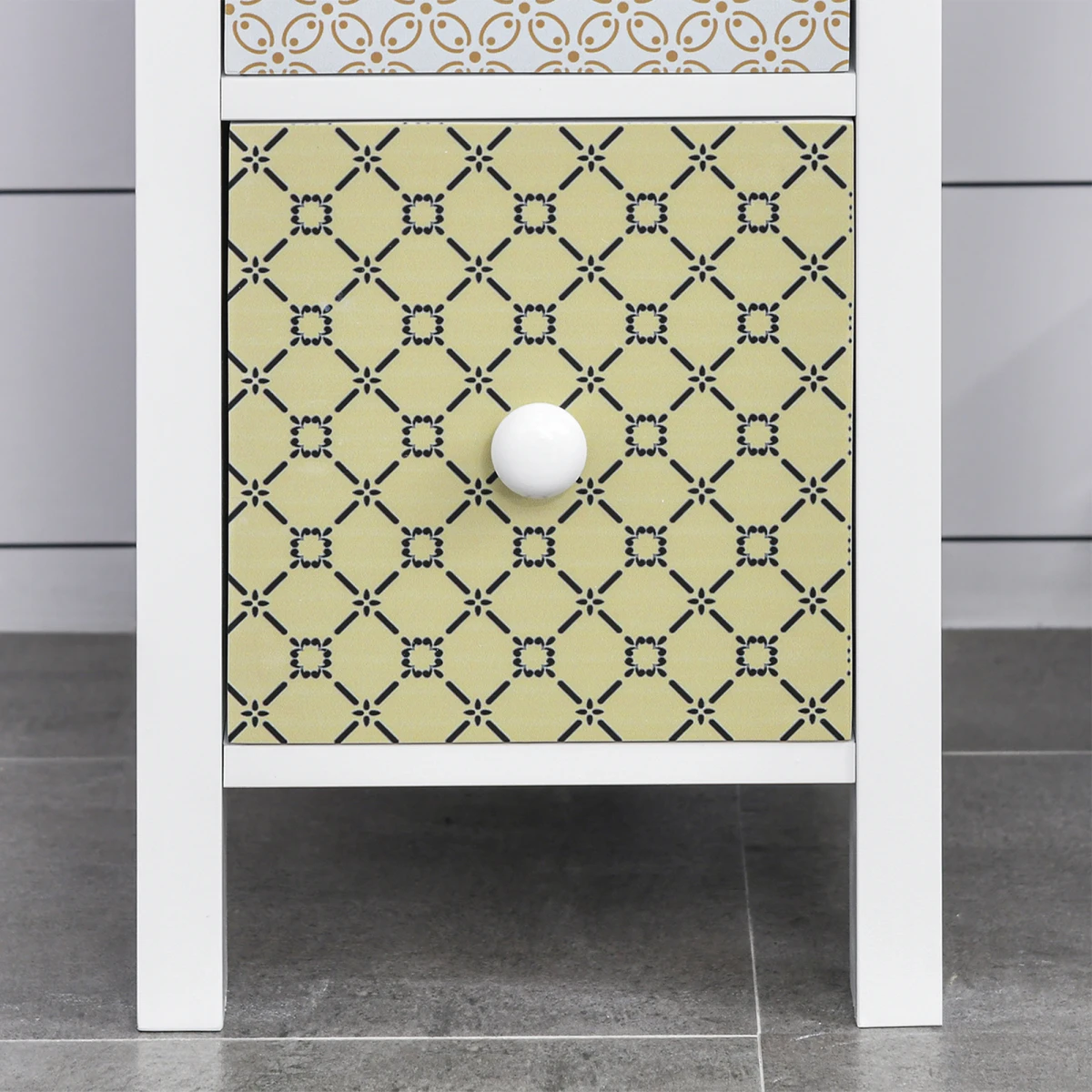 HOMCOM Drawer Cabinet 4 Drawer Patterned Bedroom by Homcom
