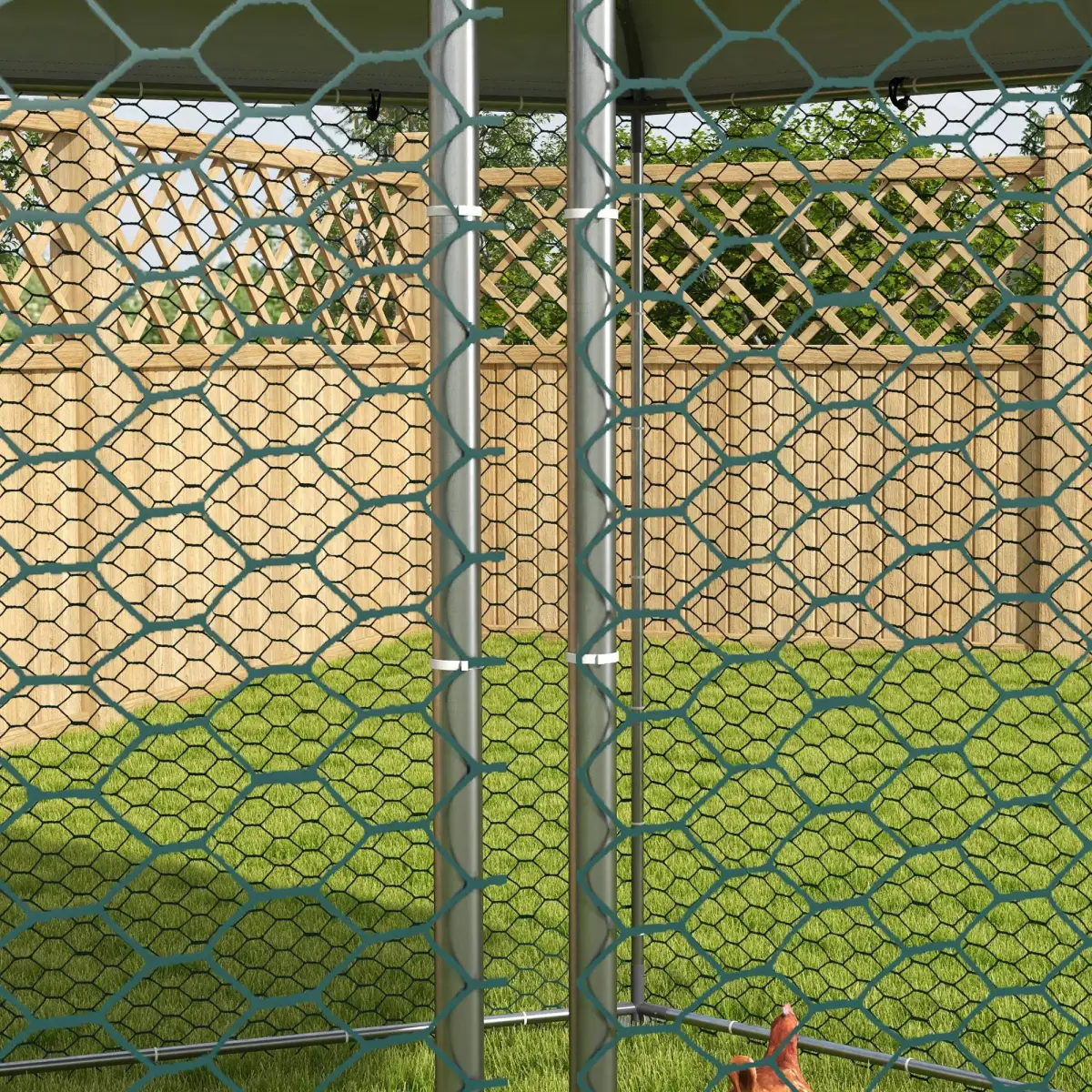 PawHut PawHut Walk in Chicken Run with Cover for 10-15 Chickens, Hens, Rabbits, Ducks - Chicken Coop