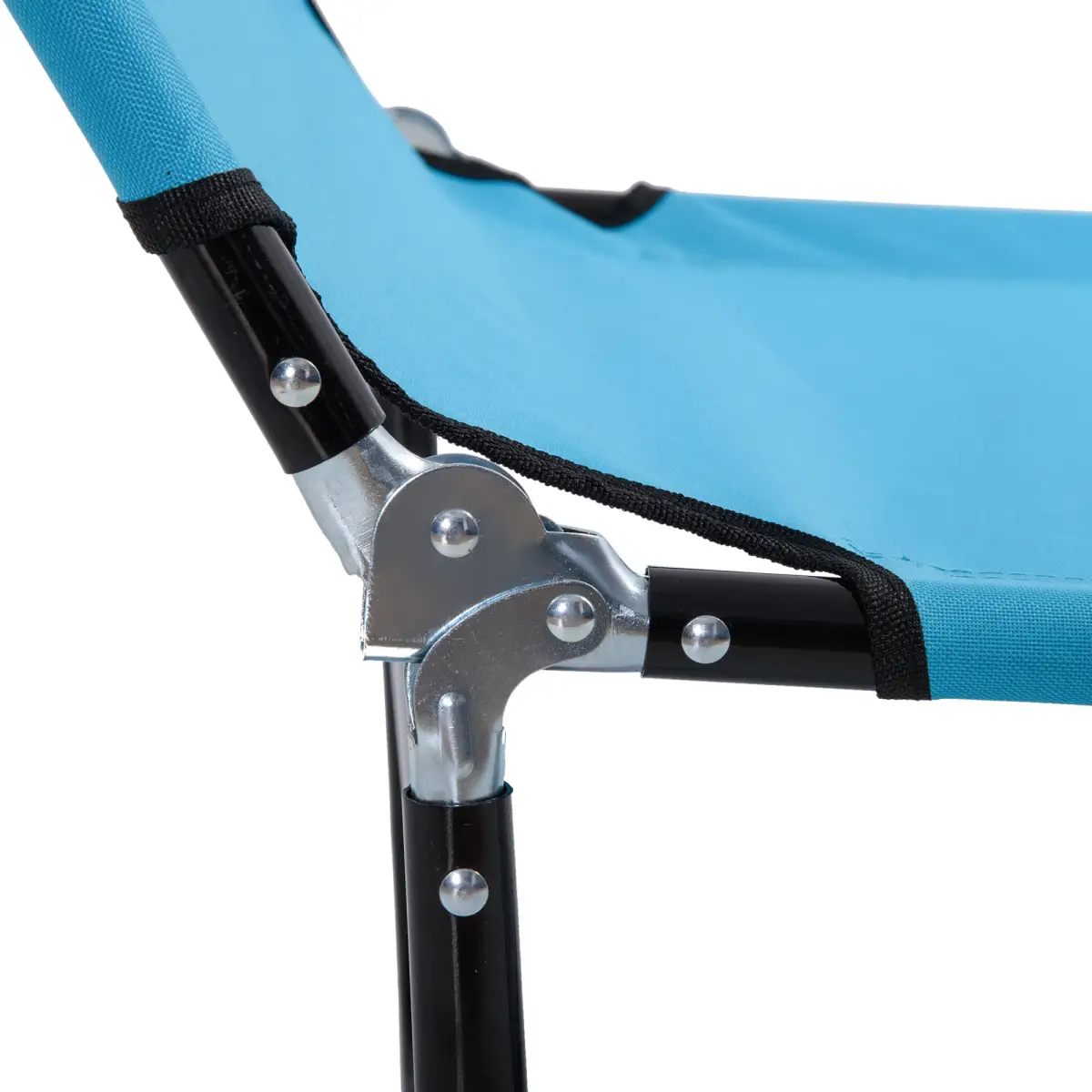 Outsunny Outsunny Reclining Lawn Chaise Lounge Folding Chair Adjustable Backrest, Blue - Sun Lounger