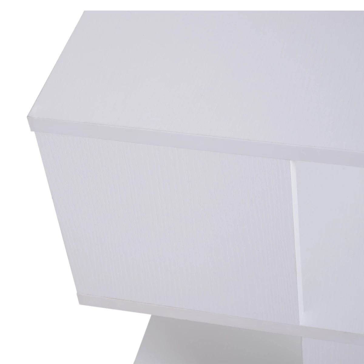 Unbranded Modern Two Tier Wood Side Table Compact Open Shelves For Living Room White Finish Sturdy Yet Lightweight - Coffee Table
