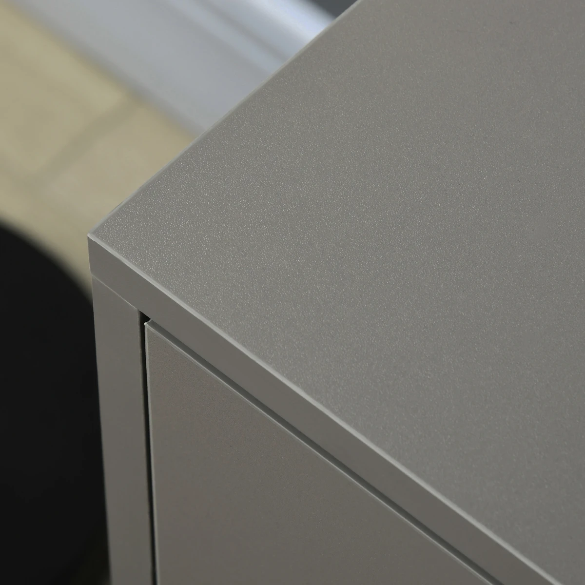 Sturdy Grey Freestanding Storage Cabinet With 3 Drawers And 2 Shelves On Wheels For Home Office by HOMCOM
