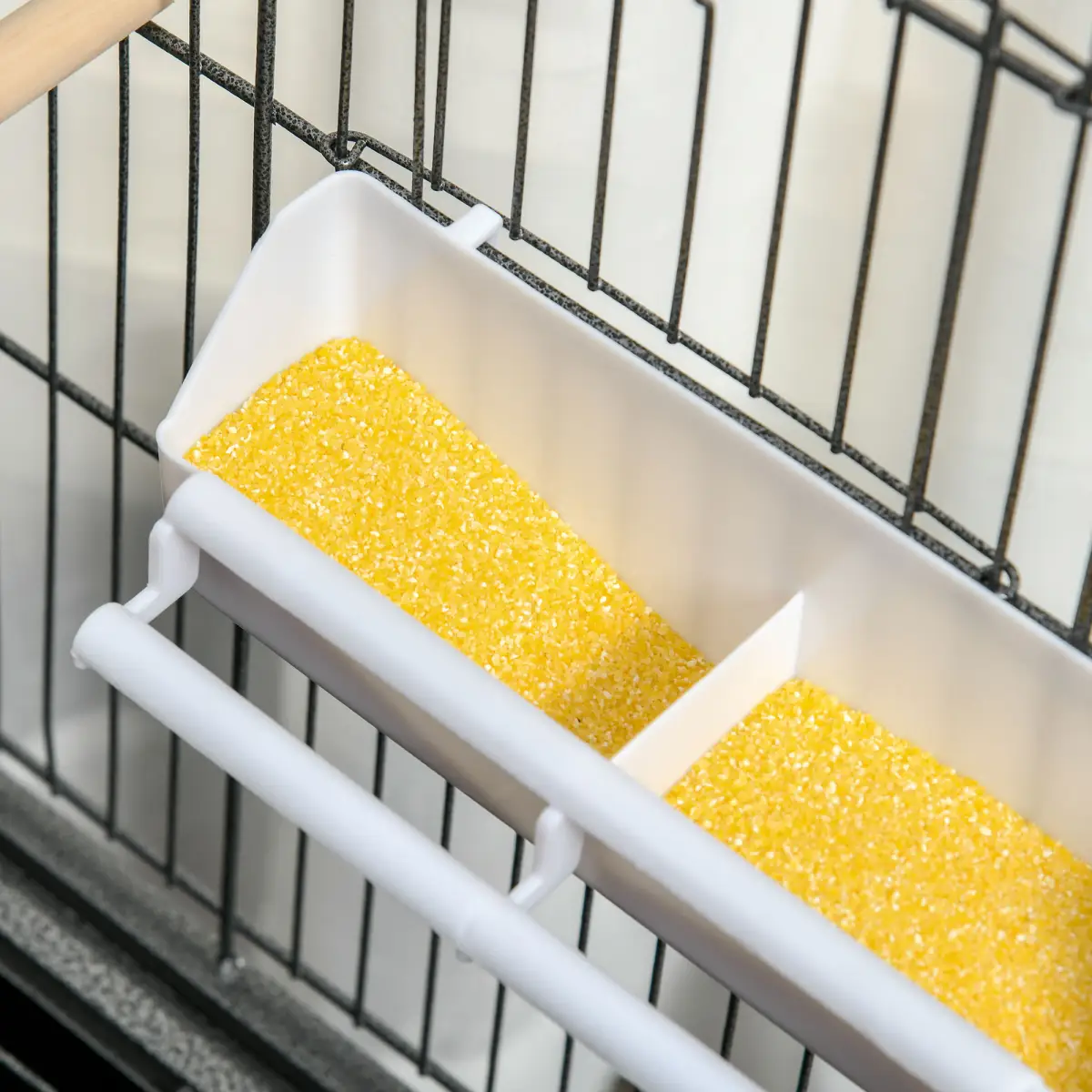 Unbranded Bird Cage Aviary for Budgies Canaries w/ Rolling Stand Slide-Out Tray, Grey - Bird Cage