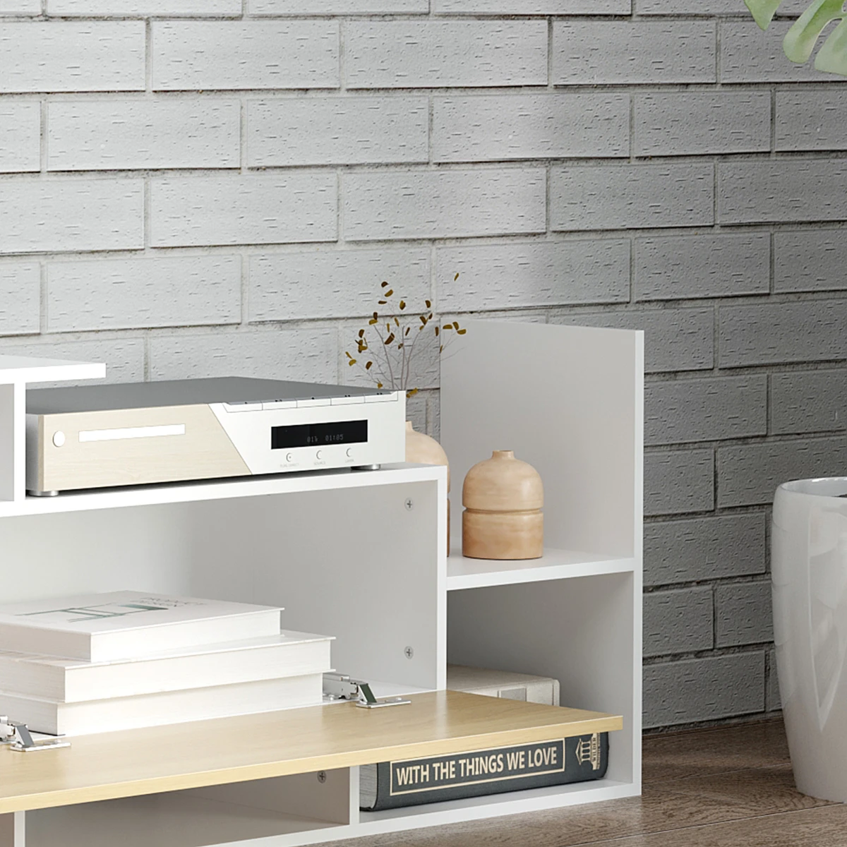 HOMCOM TV Cabinet With Floating Shelf 65 Inch TV Ready by HOMCOM