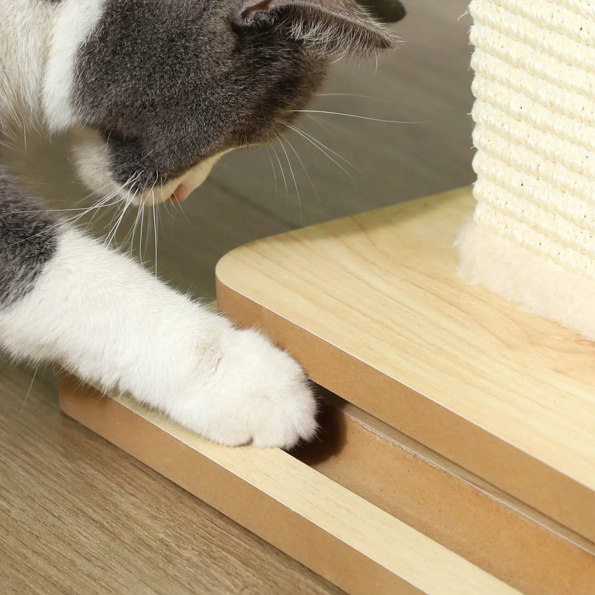 PawHut PawHut 67cm Cat Scratching Post 3 in 1 Cat Scratcher w/ Track Ball Toy - Cat Tree