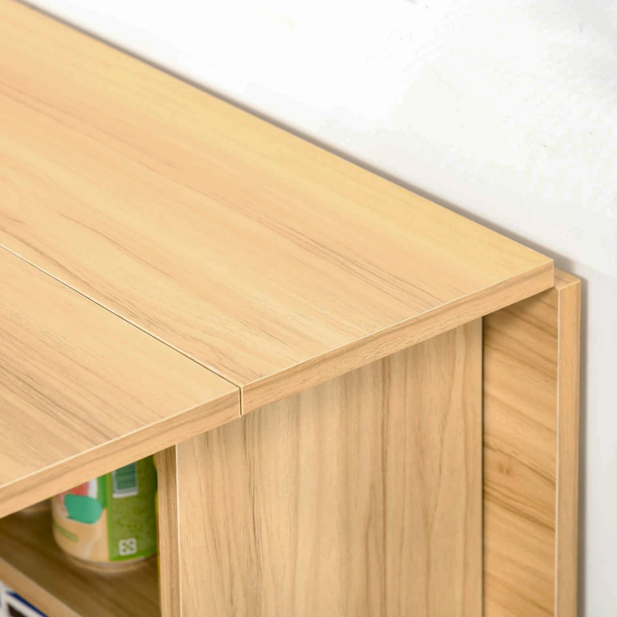 HOMCOM Foldable Dining Table Compact With Lift Up Side Tables And Storage Shelves For Kitchen And Dining by HOMCOM
