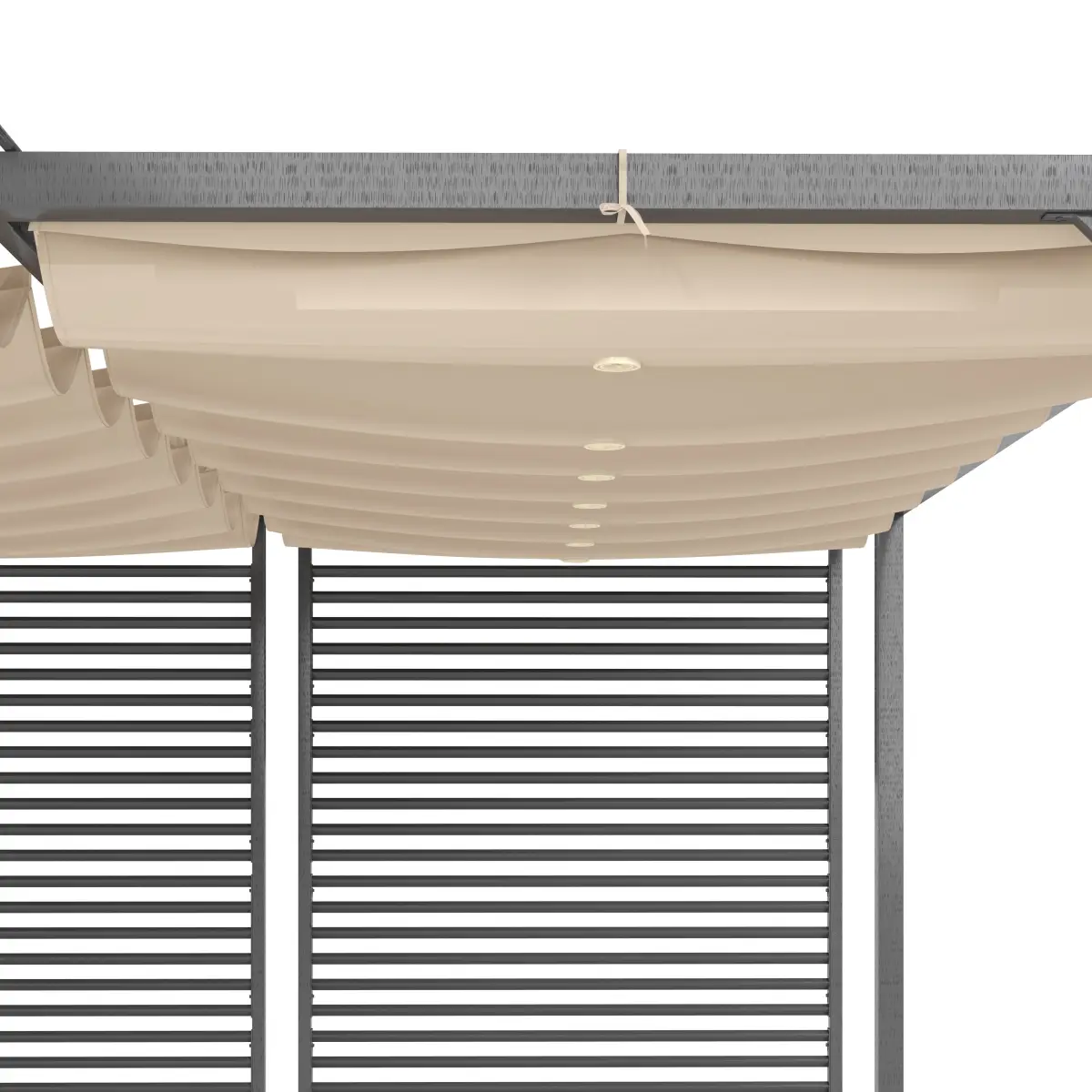 Outsunny Metal Pergola Patio Sun Shelter Grape Tent Retractable Canopy UV Cut - Gazebos