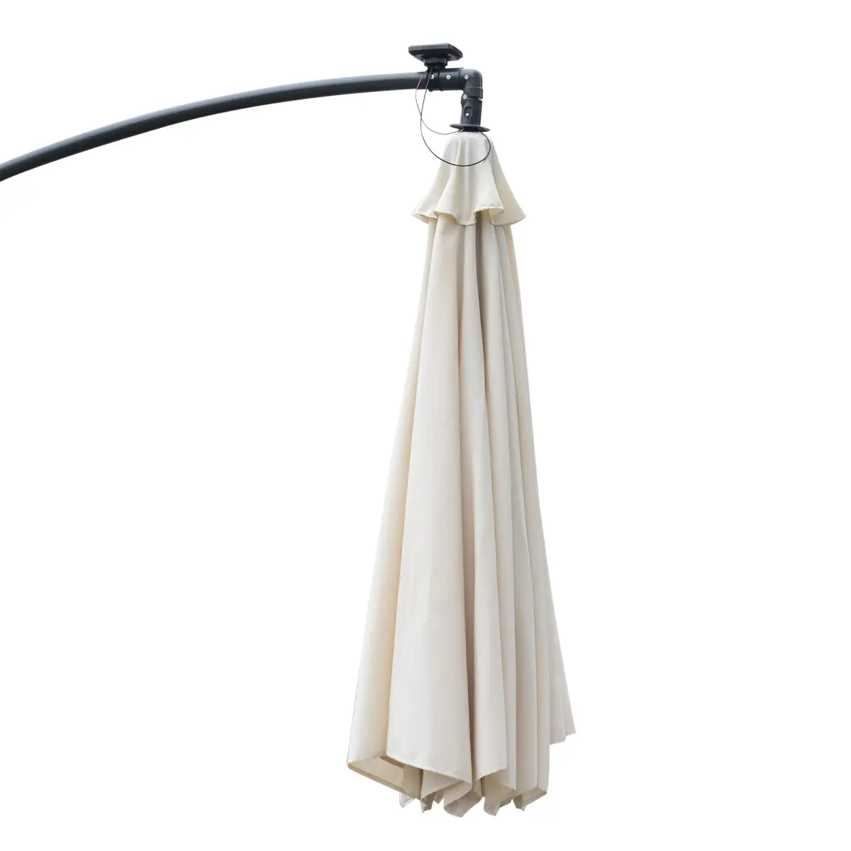 Outsunny Outsunny Umbrella Parasol W/Solar Powered LED stripes, ?2.95x2.45H m-Cream - Parasol