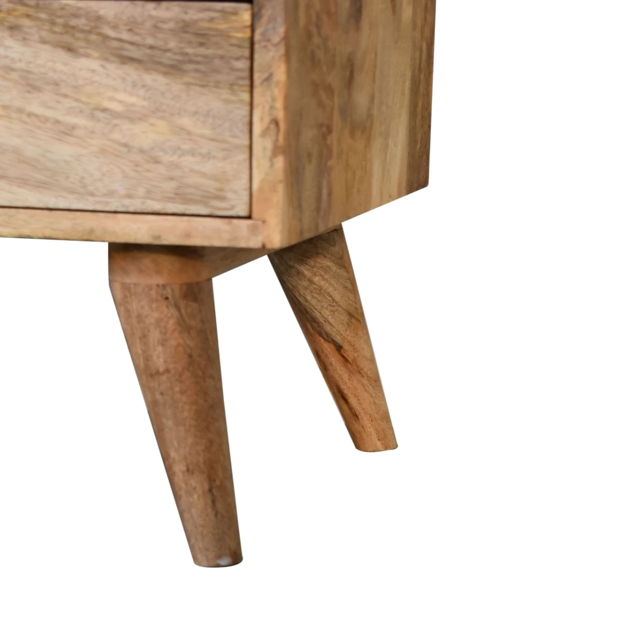 Artisan Furniture Artisan Bedside Table Standard Size Solid Mango Wood Brass Knob Nightstand For Bedroom Decor - Bedside Table