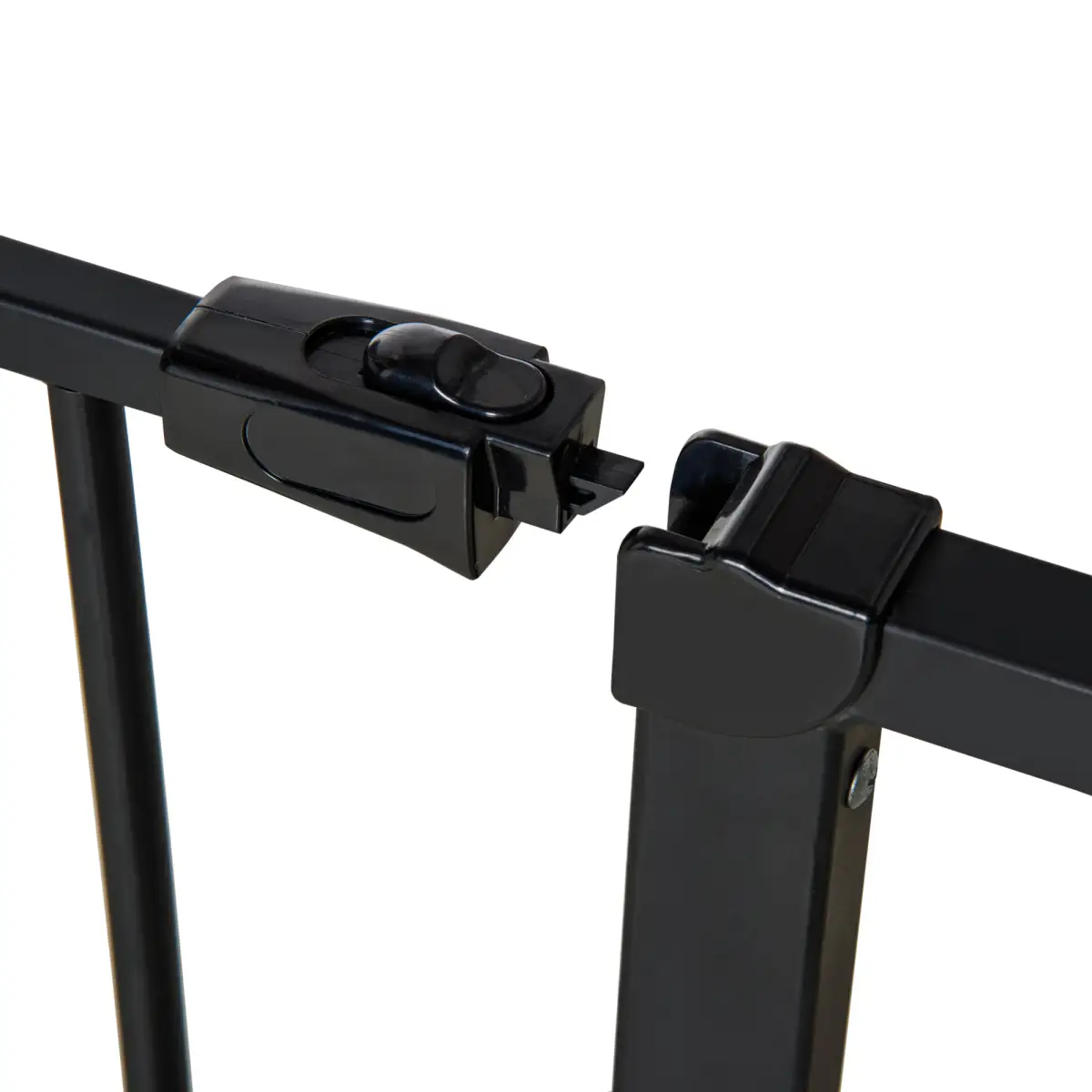 Pawhut Pressure Fit Dog Gate Pet Barrier for stairs doorway, 76-107cm Width Black - Pet Gate