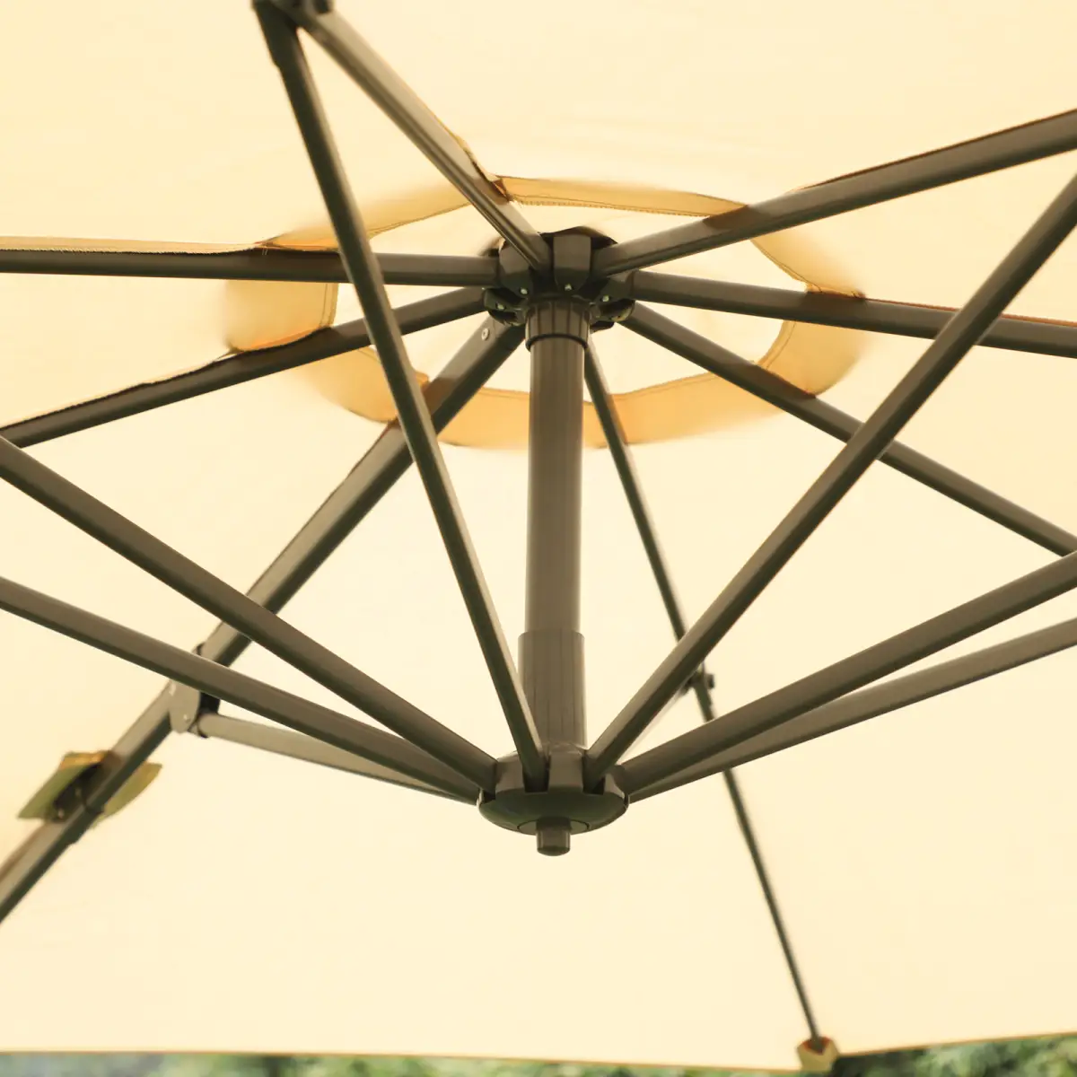 Outsunny Outsunny Umbrella Parasol W/360� Rotation and Cross Base-Beige - Parasol