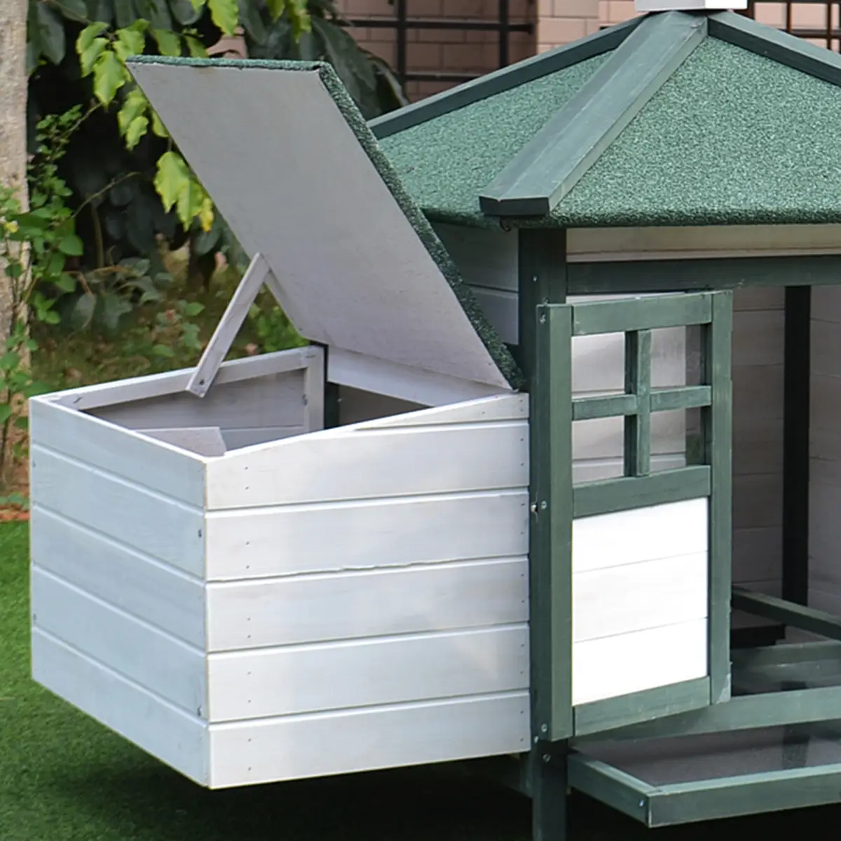 PawHut PawHut Chicken Coop Hen Poultry House w/ Nesting Box Outdoor Run Patio Wooden - Chicken Coop