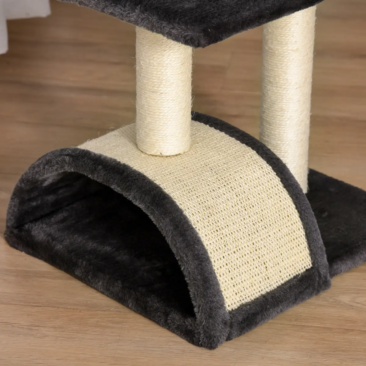 Unbranded Cat Tree Activity Center Scratching Posts Sisal Arc Hanging Ball Grey Pawhut - Cat Tree