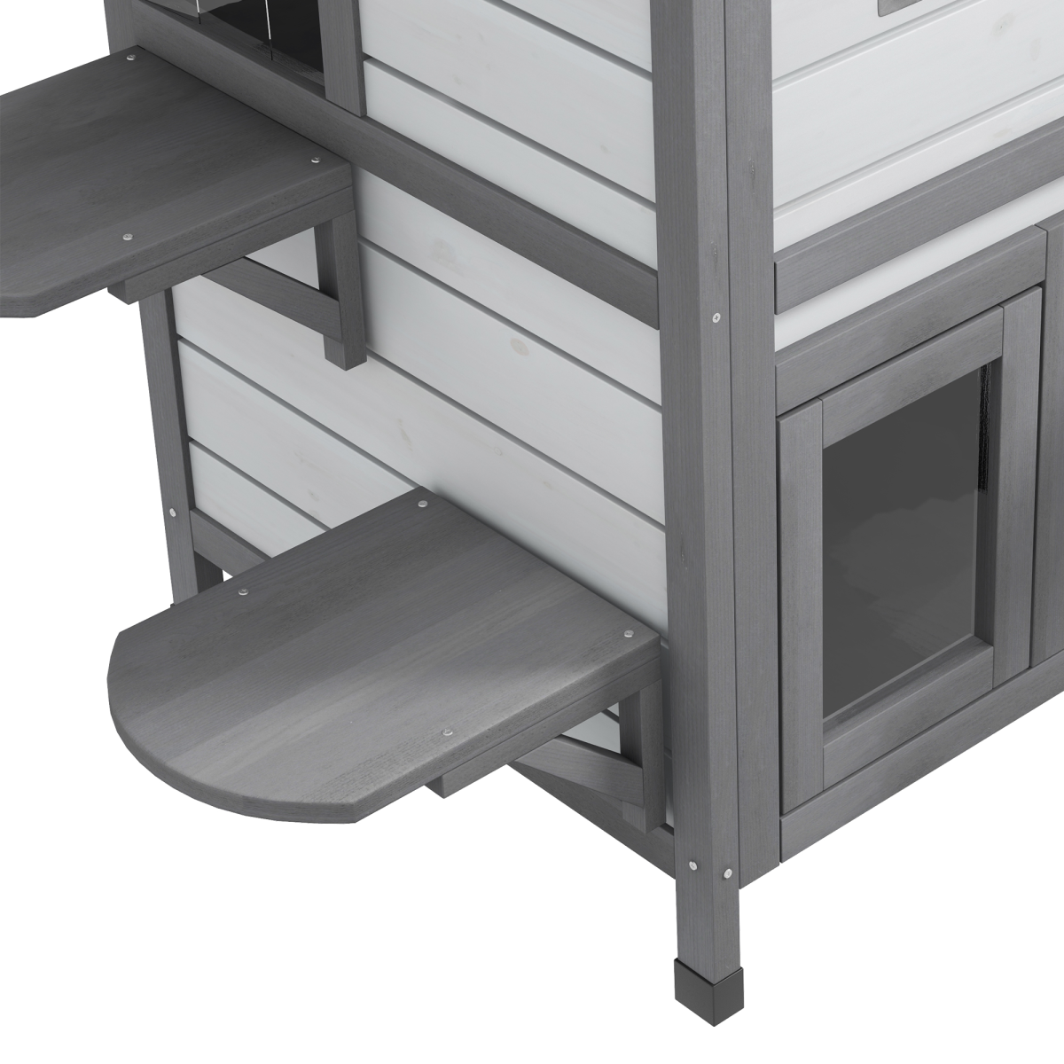 PawHut Kitten Condo with Openable Roof, Catio Enclosure Furniture, White - from PawHut