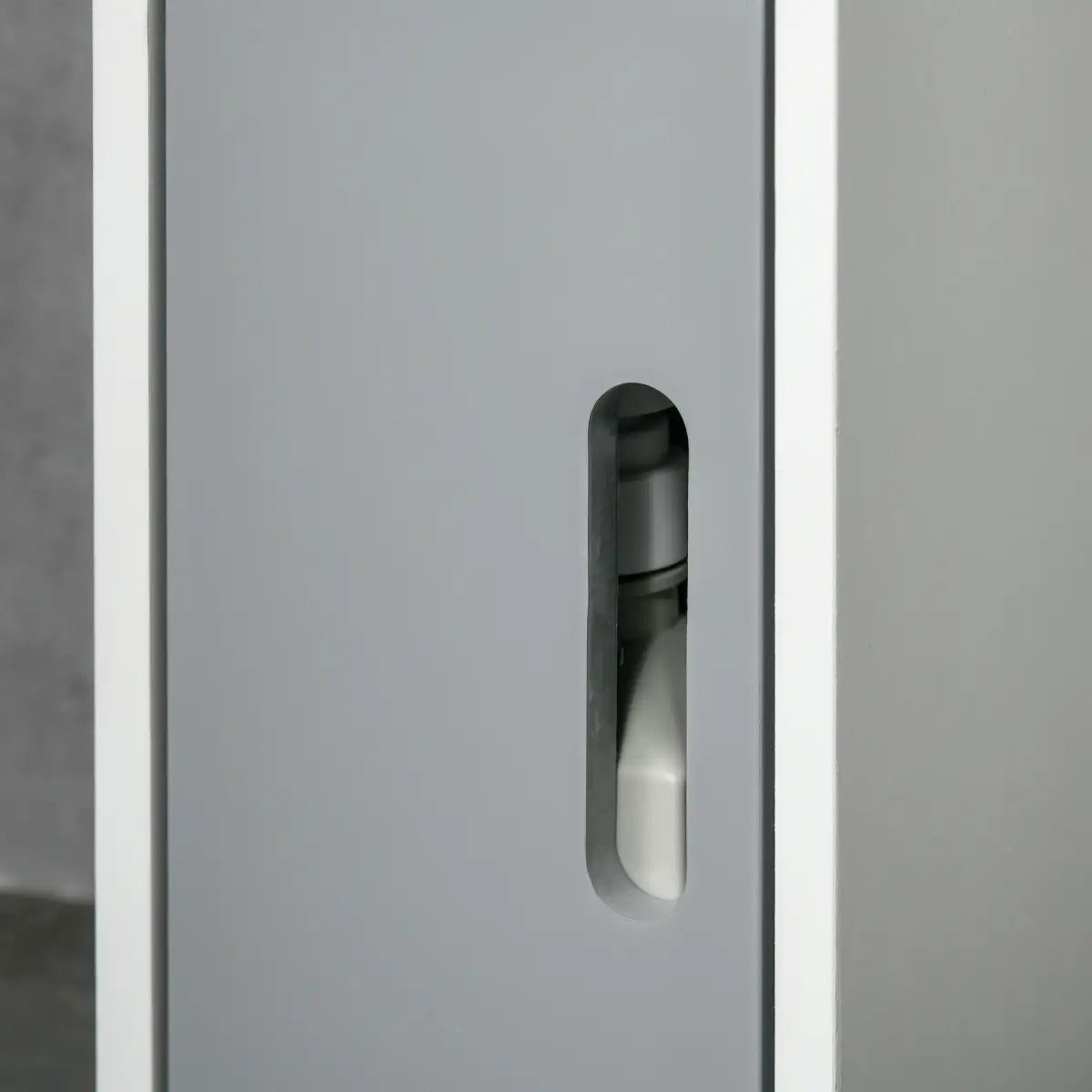 Unbranded kleankin Freestanding Tall Bathroom Cabinet W/ Open Shelves 3 Cupboards, Grey - Display Cabinet