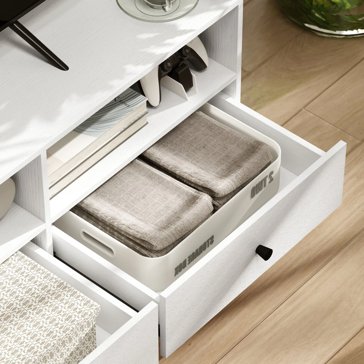 HOMCOM HOMCOM TV Unit 75 Inch With Drawers Shelves Living Room - TV Unit